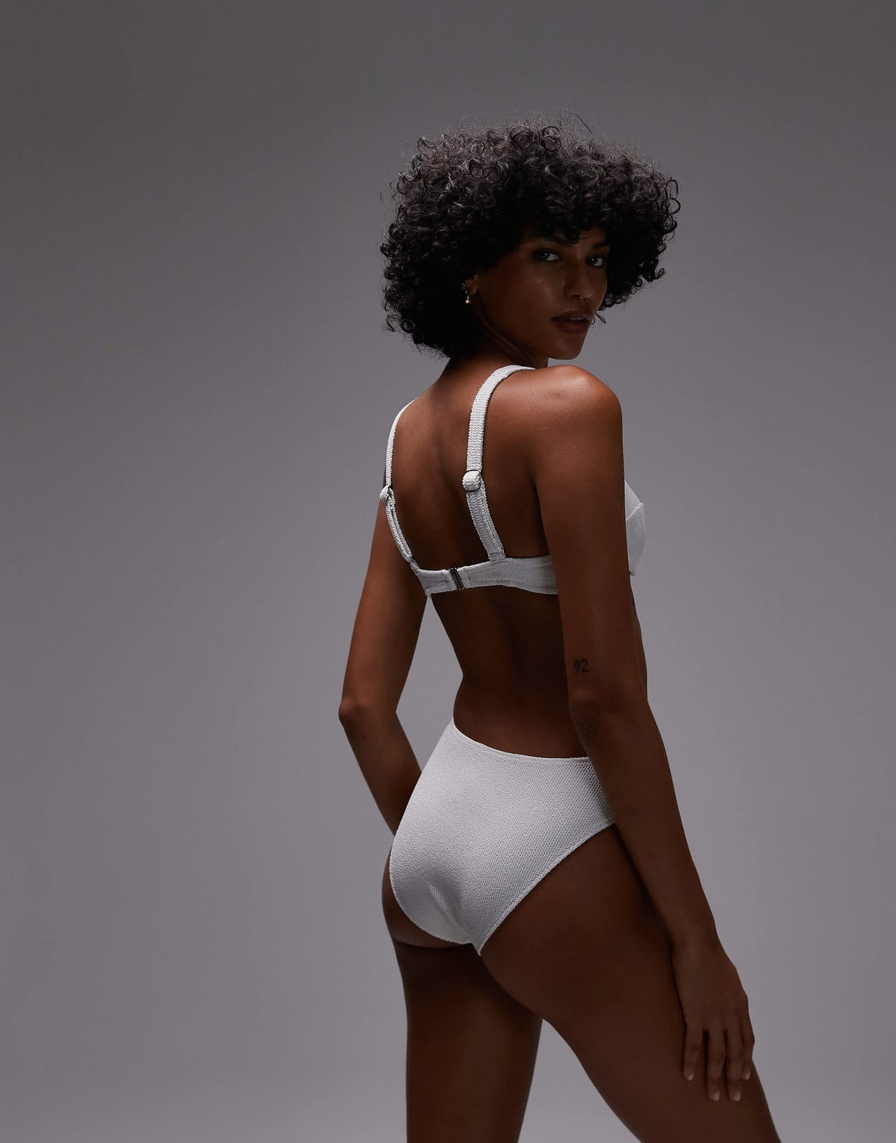 ARKET mix & match crinkle bubble wire bikini top in white
