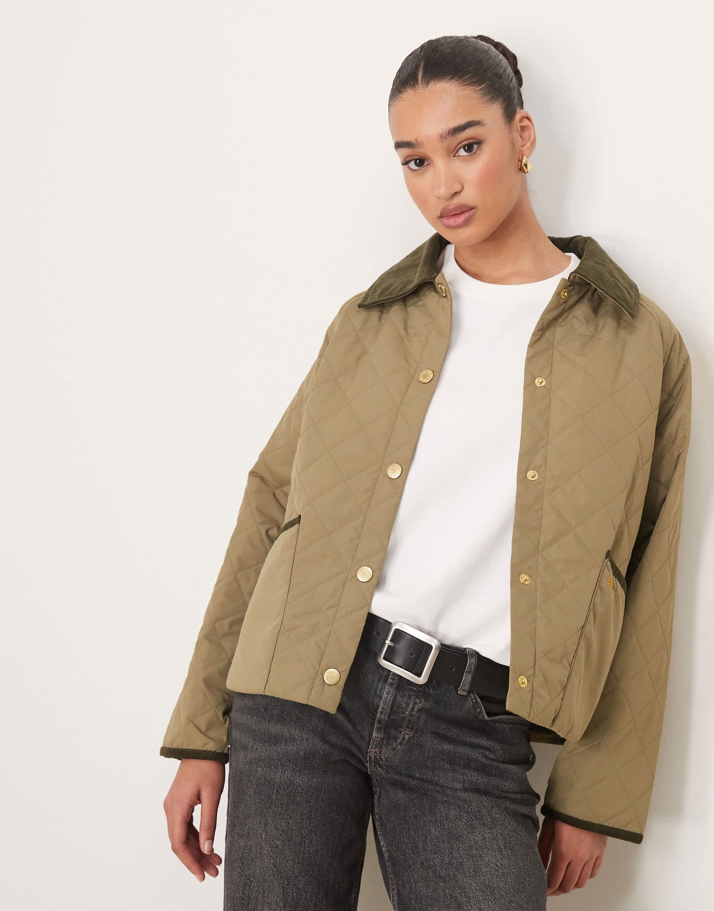 Barbour anise quilted jacket in light dark green/ancient
