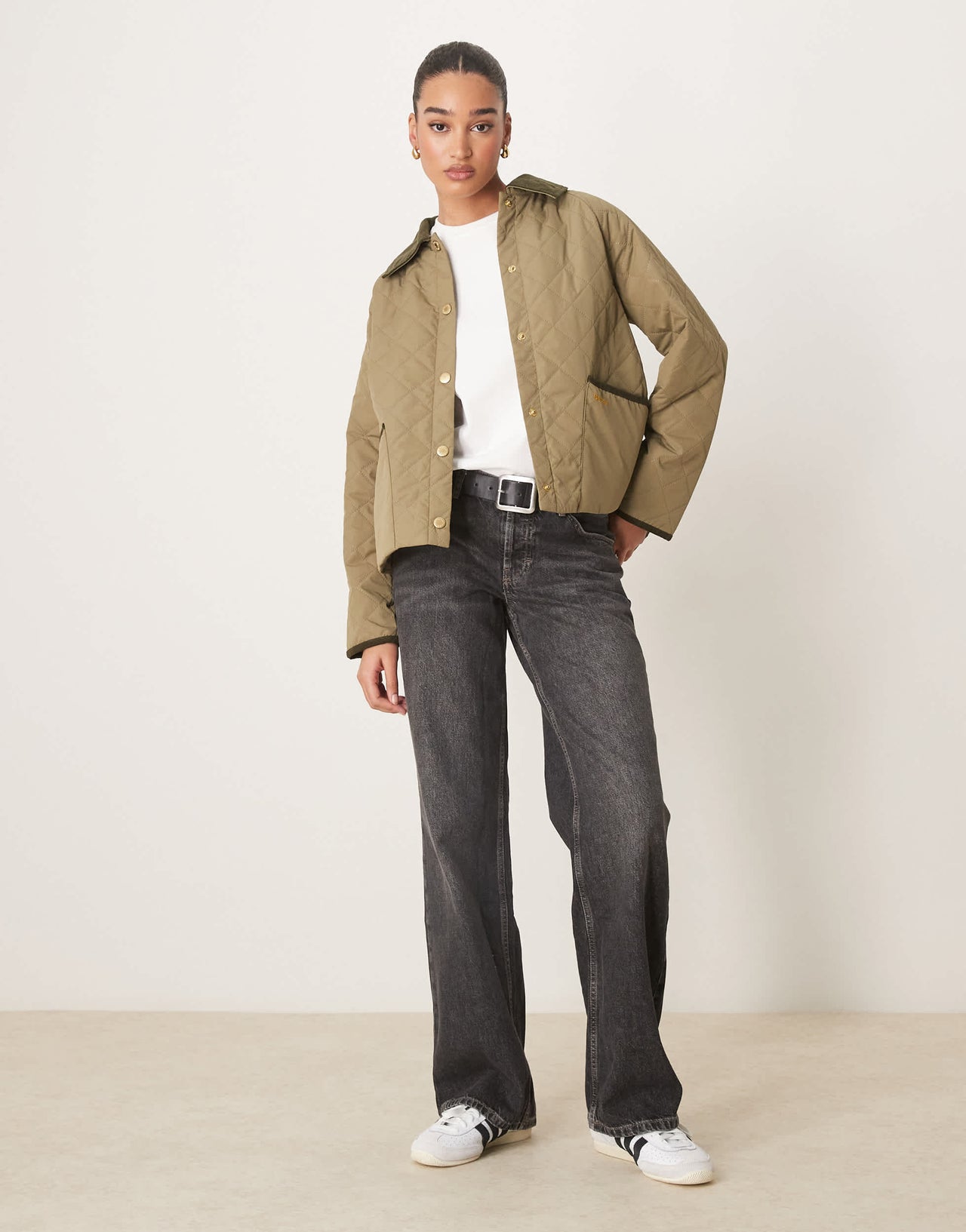 Barbour anise quilted jacket in light dark green/ancient