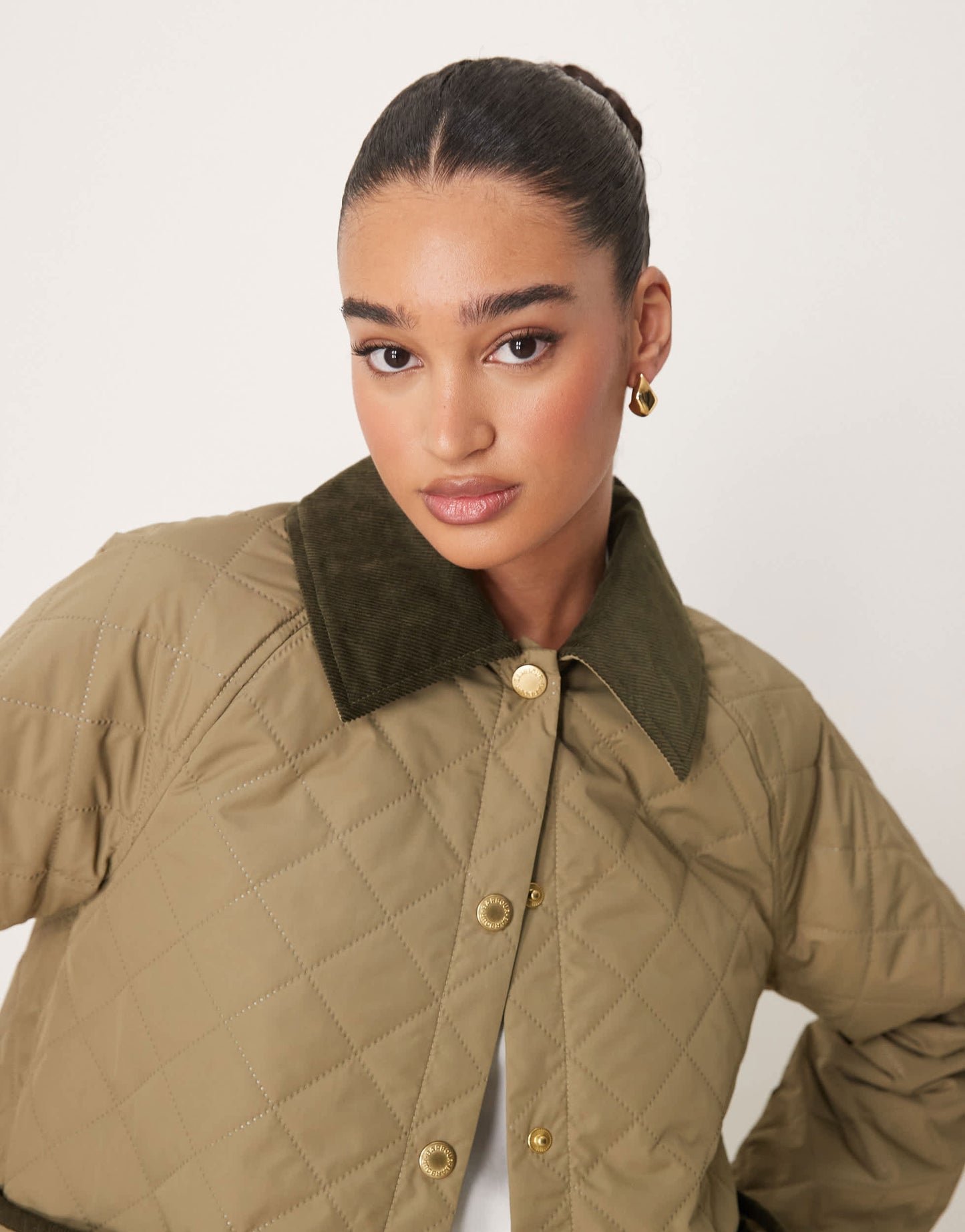 Barbour anise quilted jacket in light dark green/ancient
