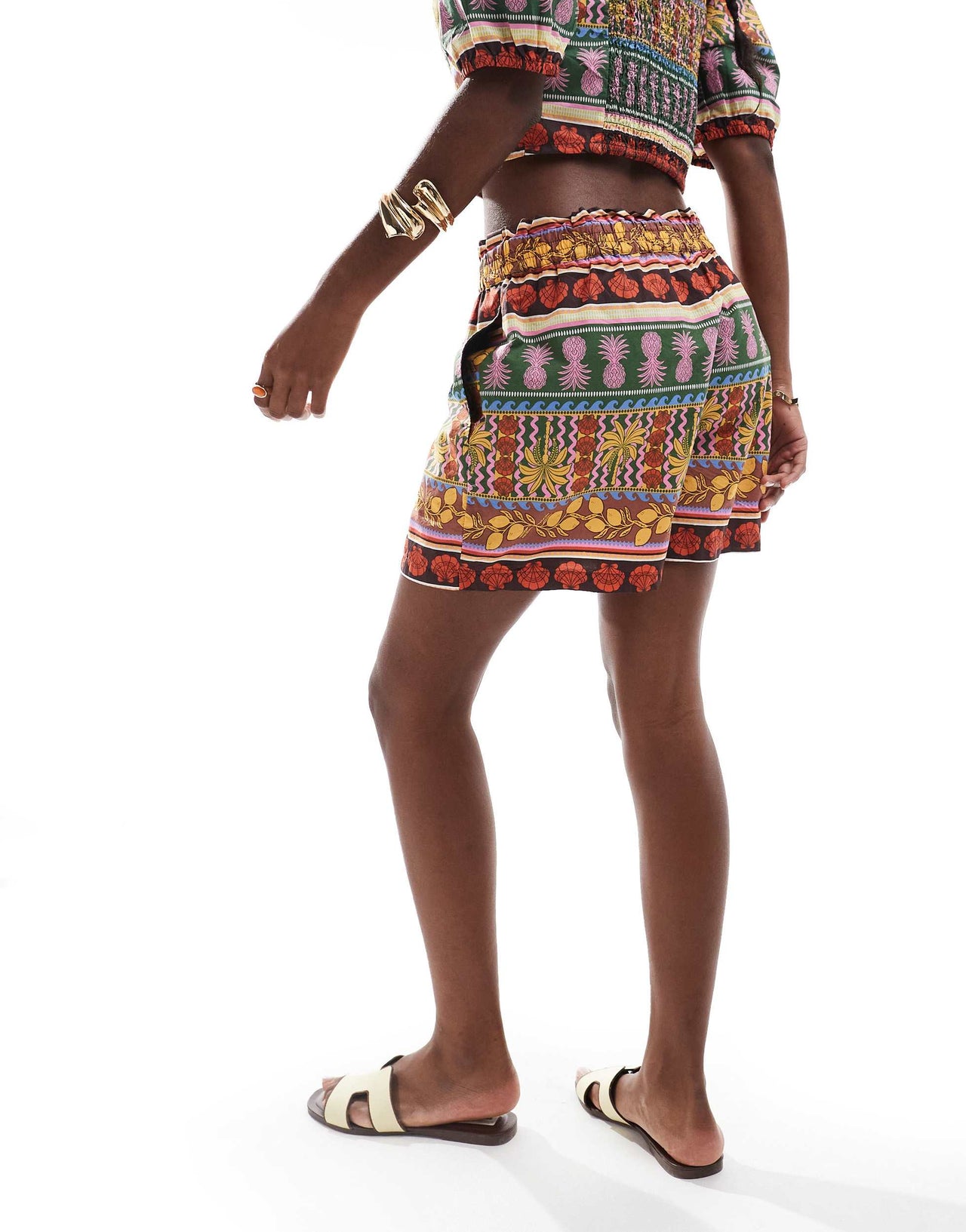 Vero Moda tropical summer printed short co-ord in multicolour