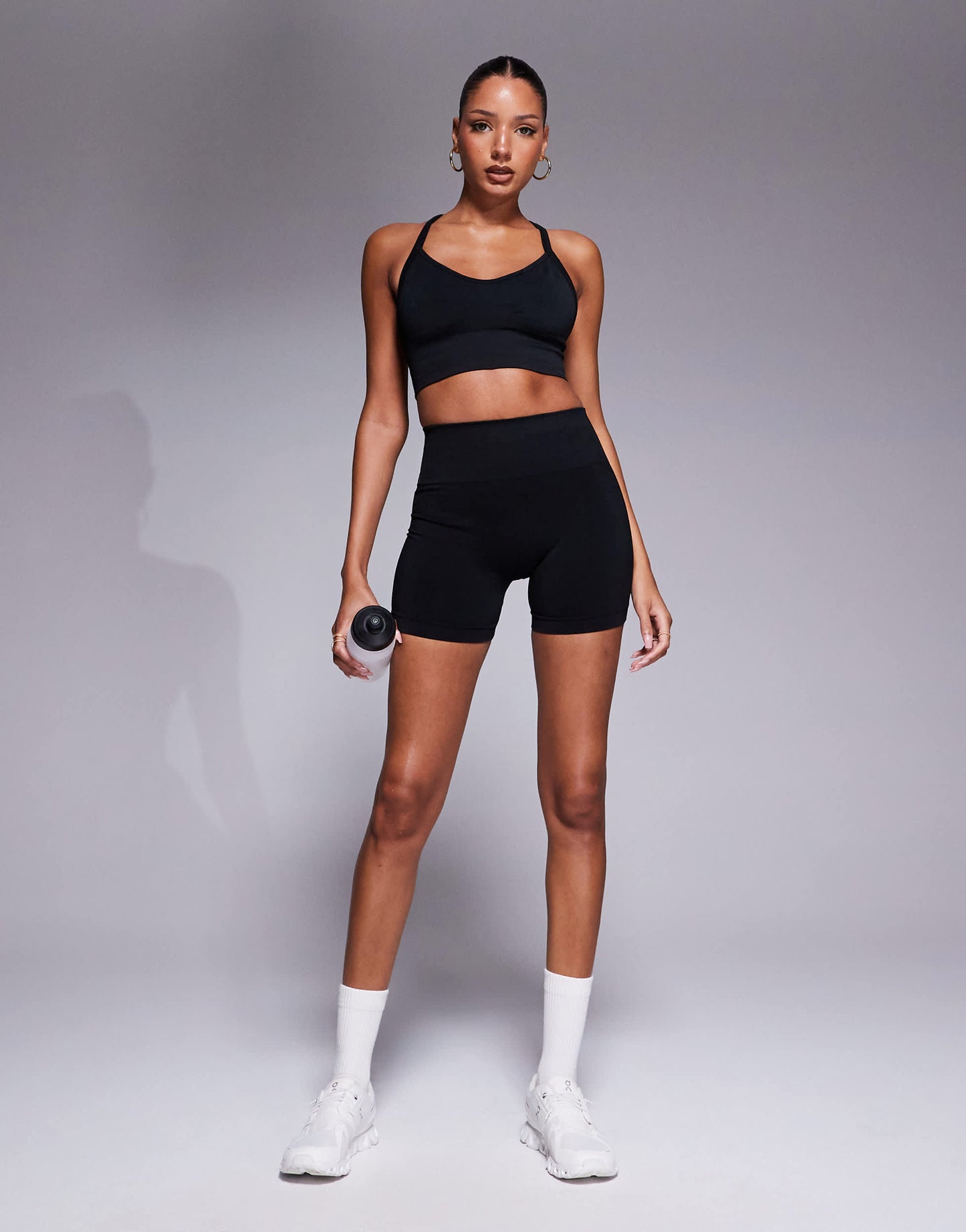 Bo+Tee Define Luxe sports bra co-ord in black