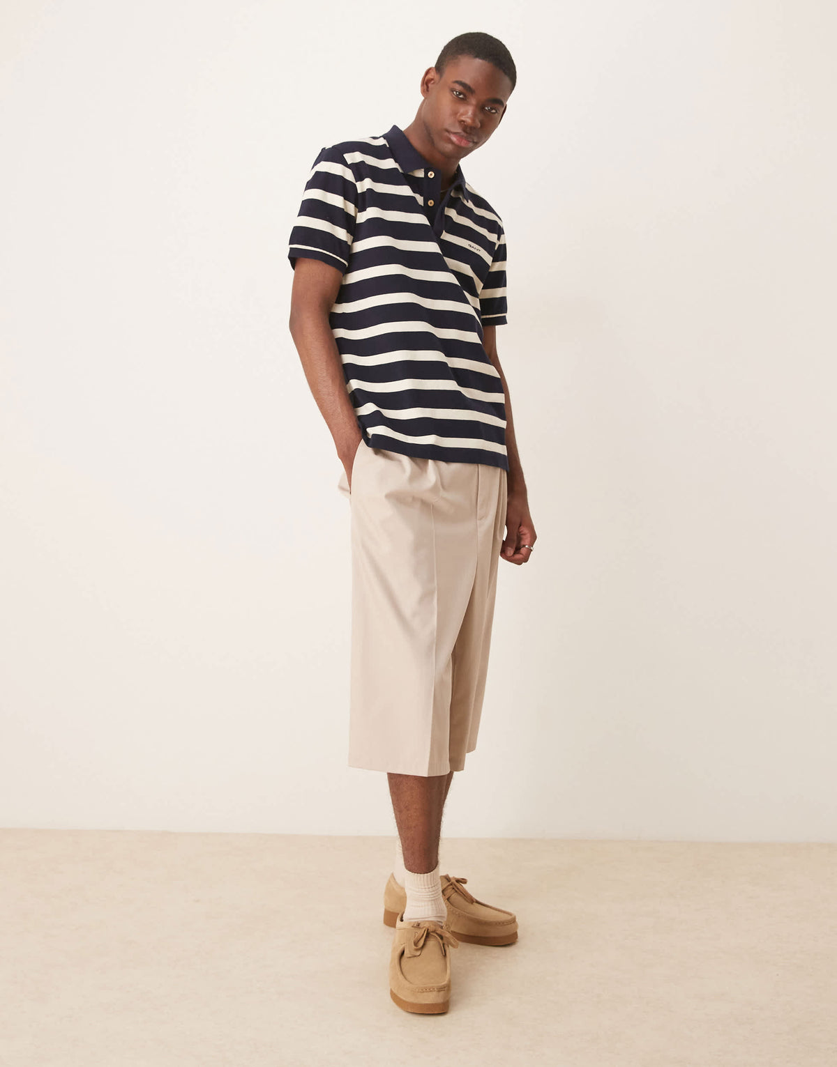 GANT striped polo in navy