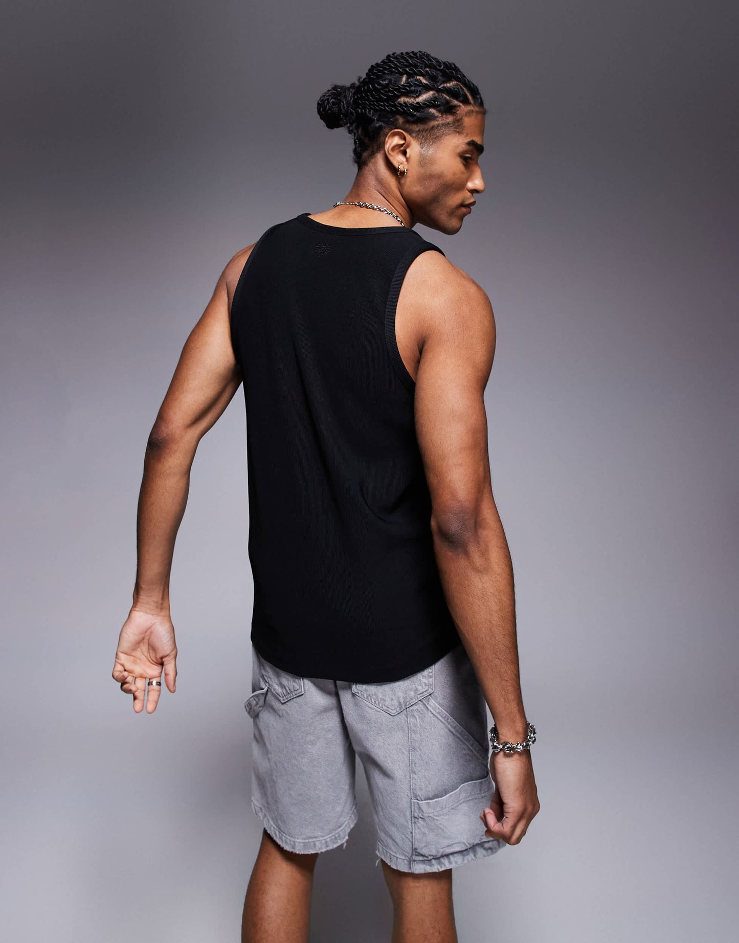The Couture Club heavyweight textured knitted vest in black