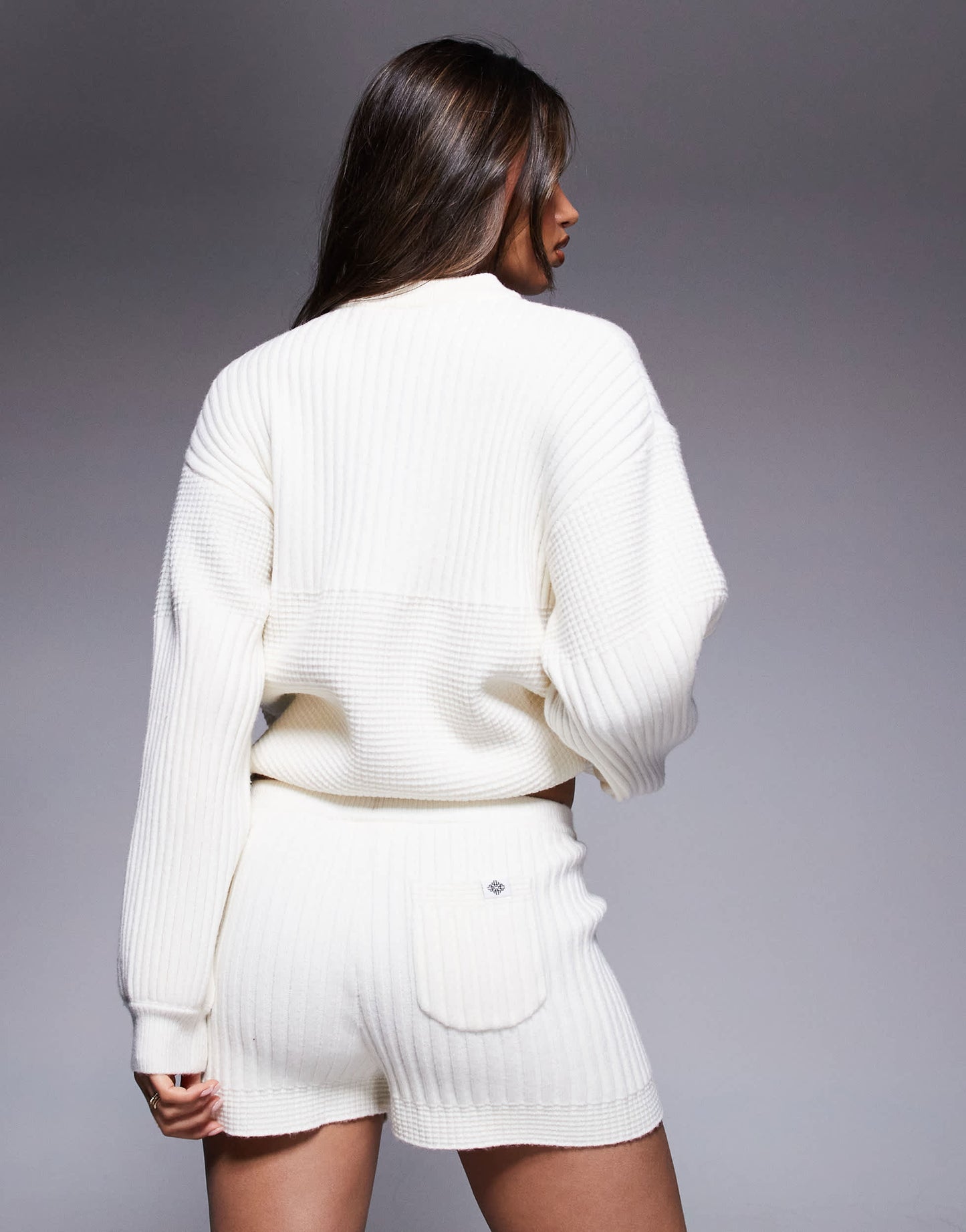 The Couture Club knitted shorts in beige