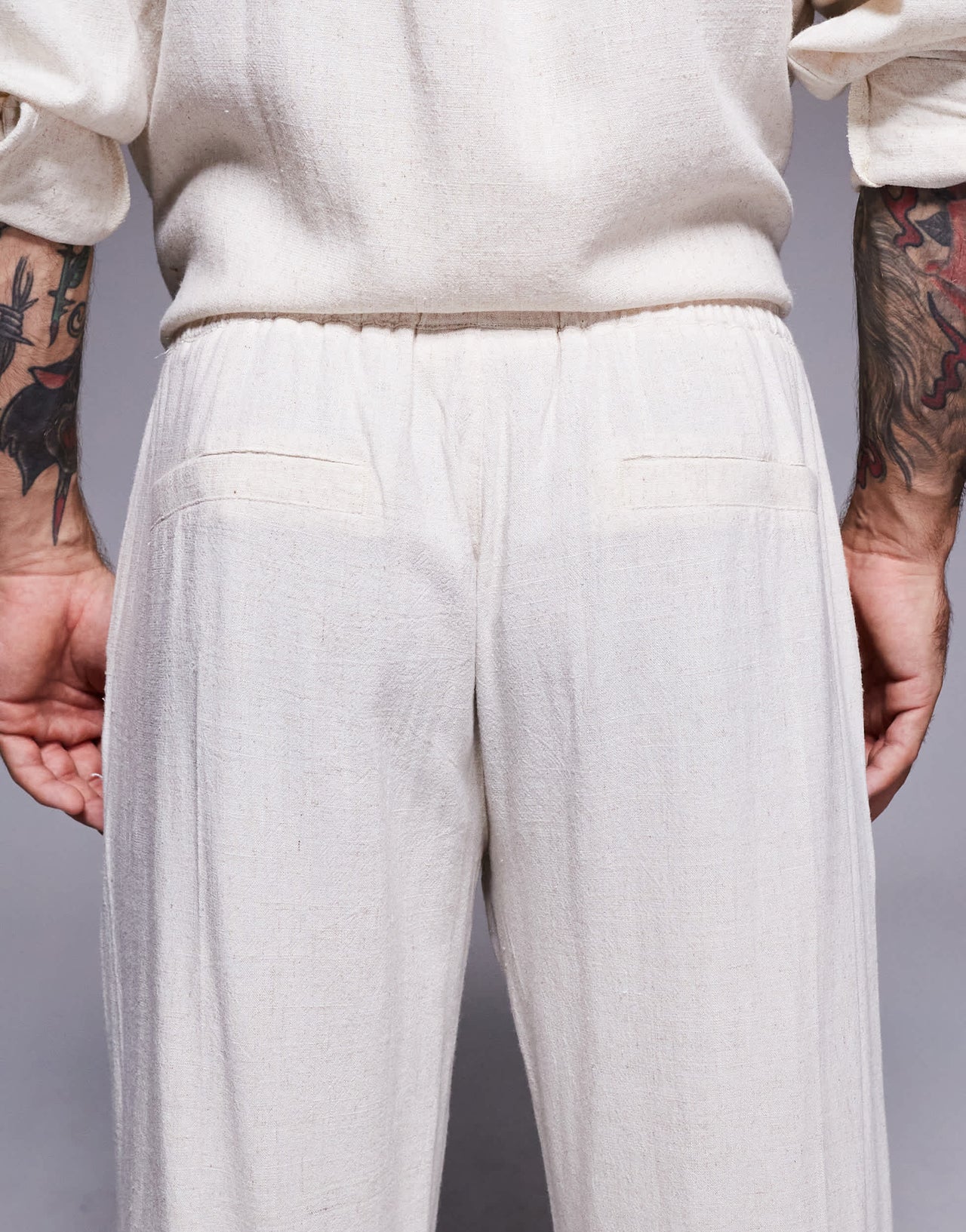 The Couture Club co-ord woven textured casual trousers in beige