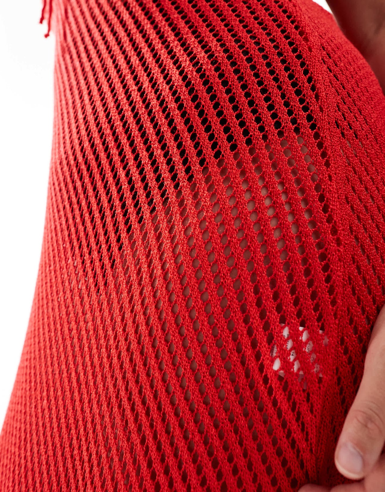 New Look Curve crochet maxi dress in red