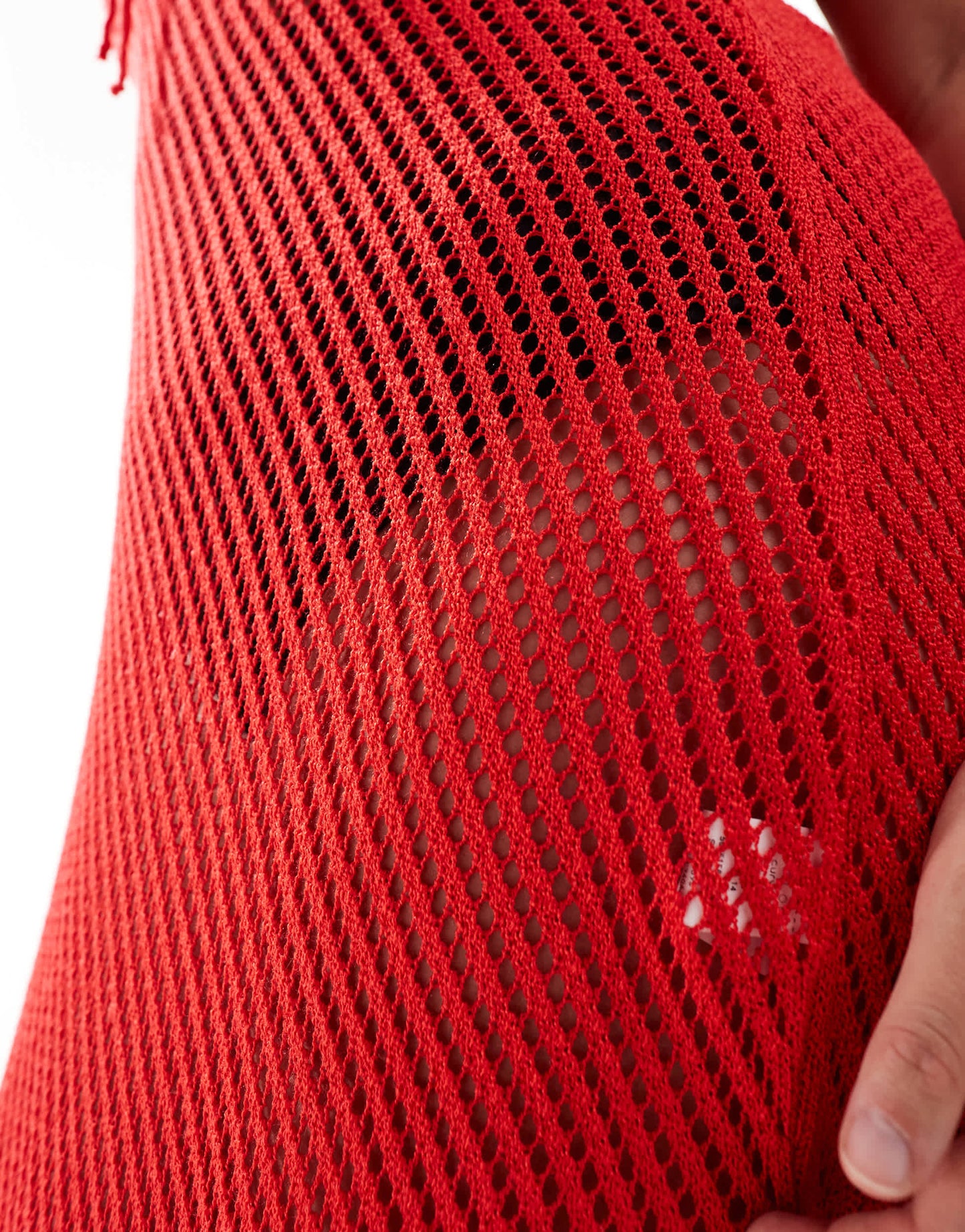 New Look Curve crochet maxi dress in red