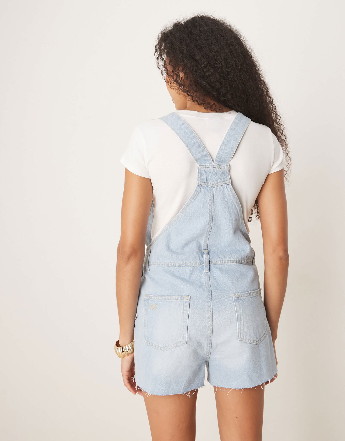 Nobody's Child Shortie denim dungaree playsuit in light blue
