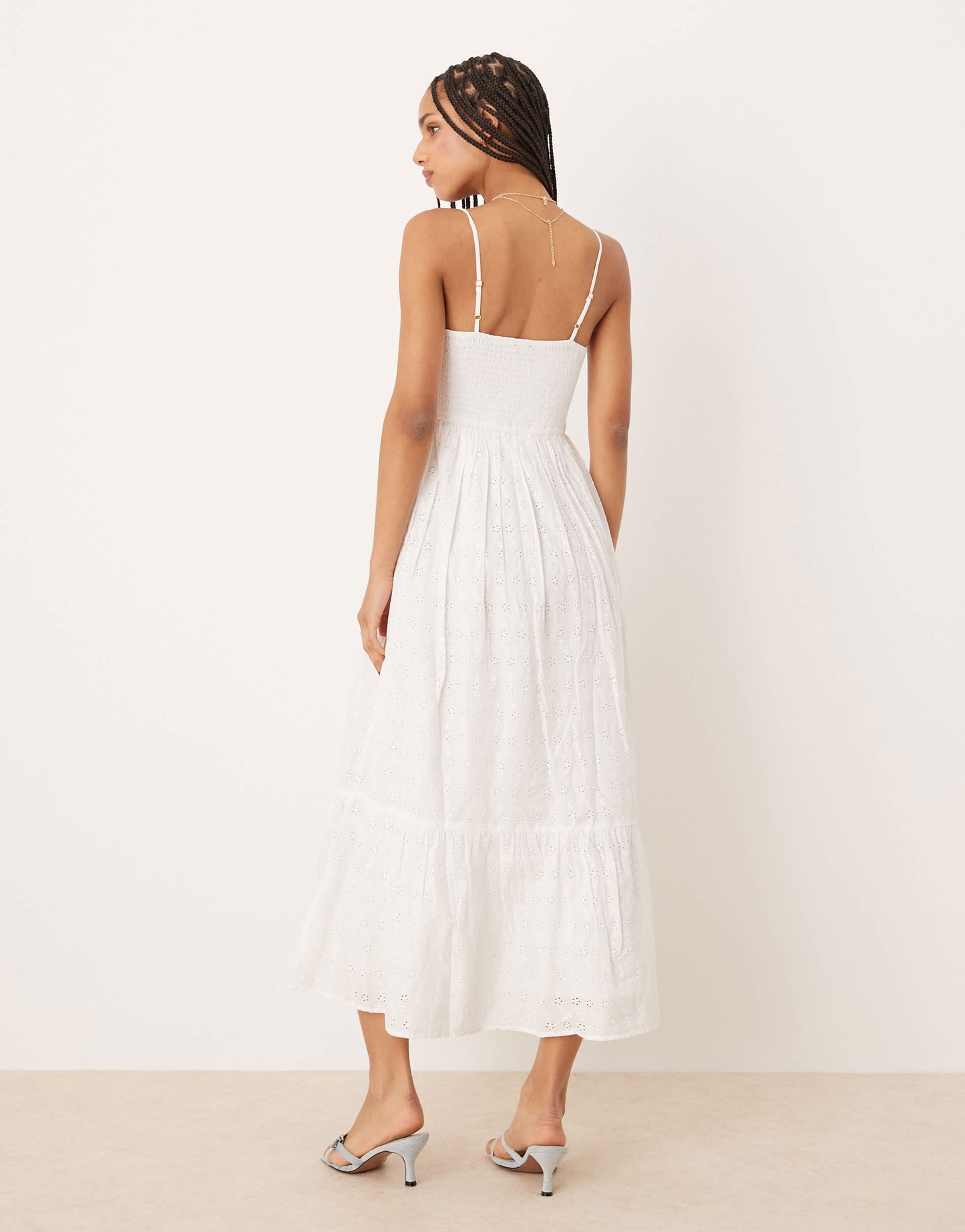Nobody's Child Briar strappy broderie midi dress in white
