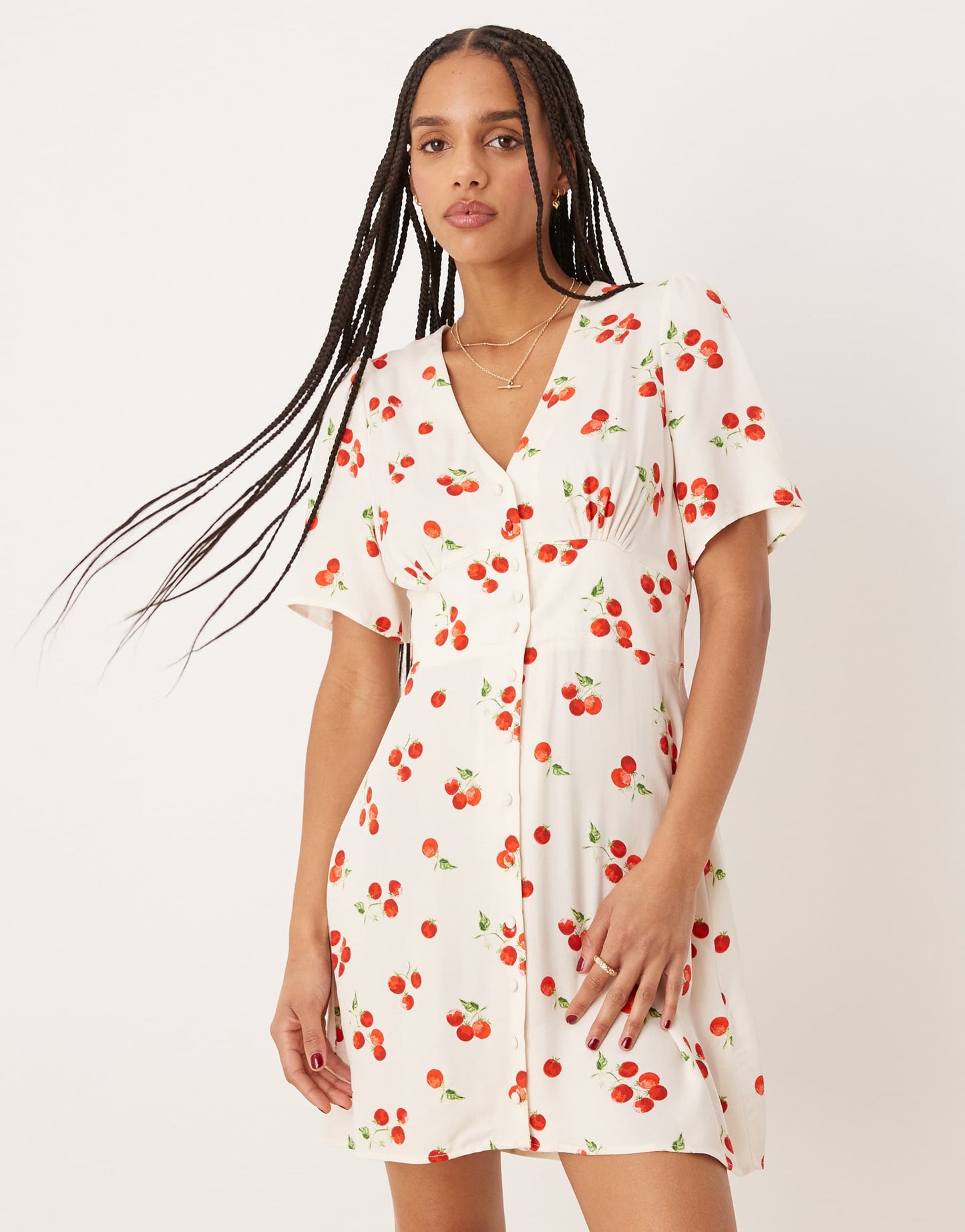 Nobody's Child Alexa mini dress in white tomato print