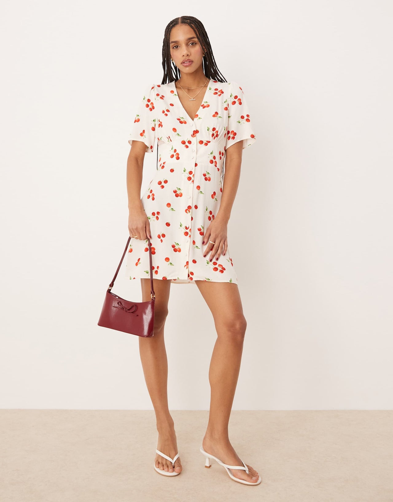 Nobody's Child Alexa mini dress in white tomato print
