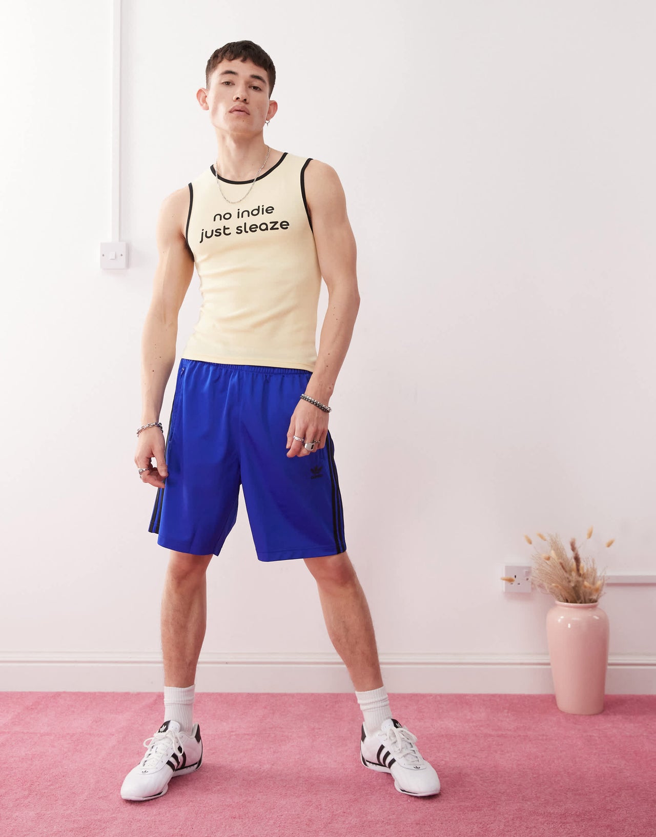 COLLUSION Festival muscle vest in yellow with indie sleaze slogan