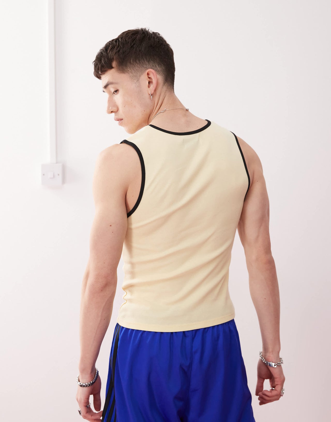 COLLUSION Festival muscle vest in yellow with indie sleaze slogan
