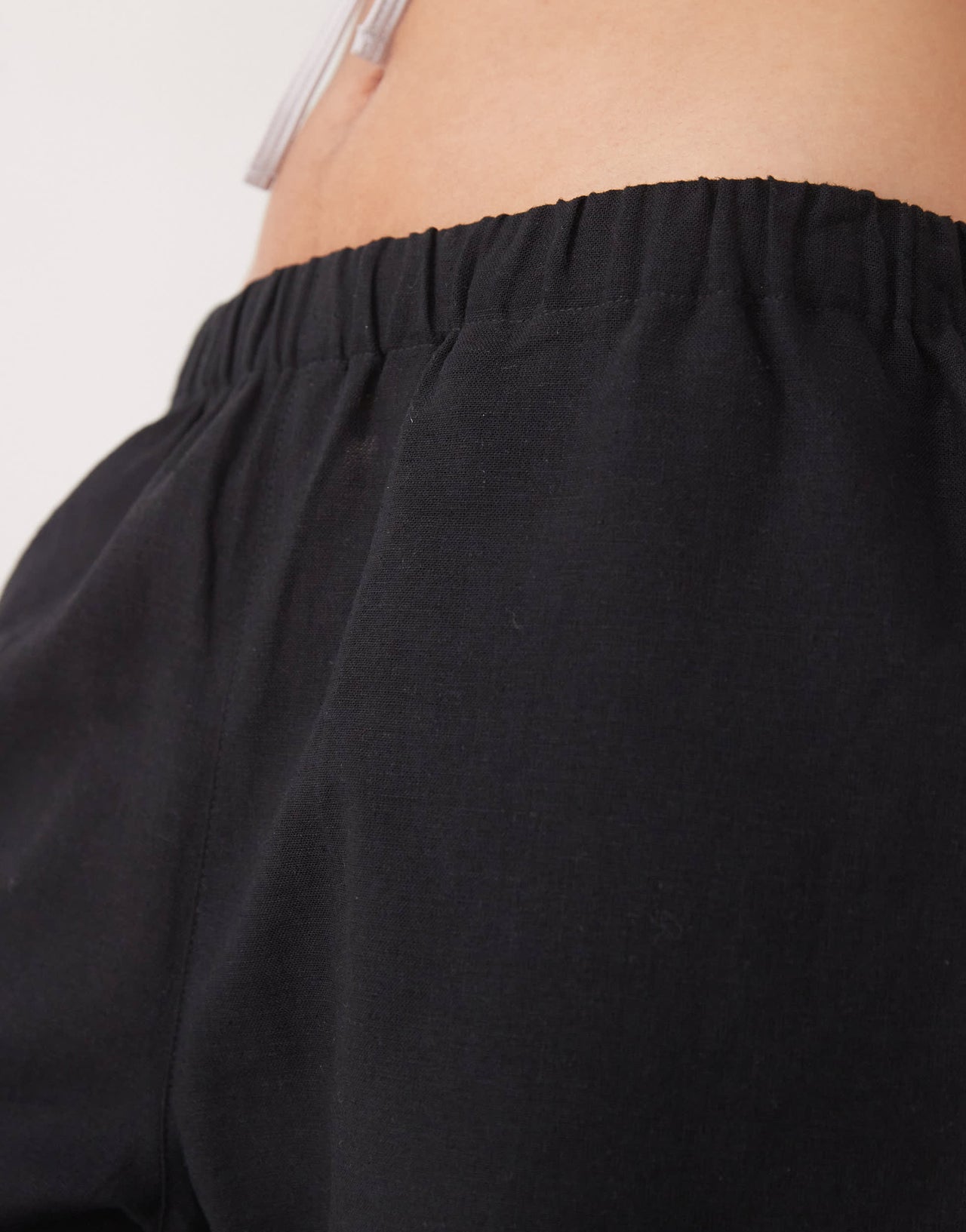 Monki linen trousers in black exclusive to ASOS