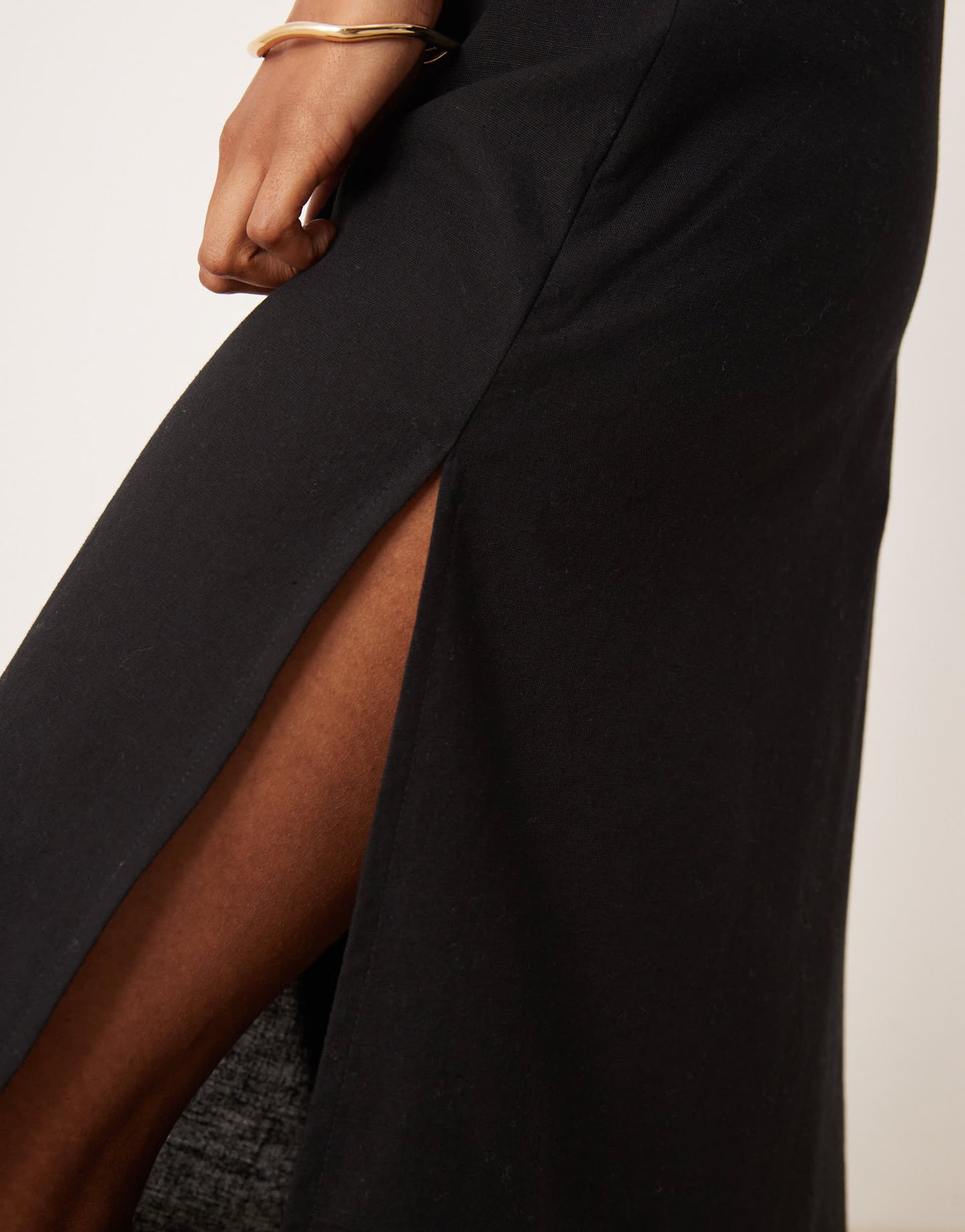 ASOS DESIGN scoop neck cotton linen midi sundress in black