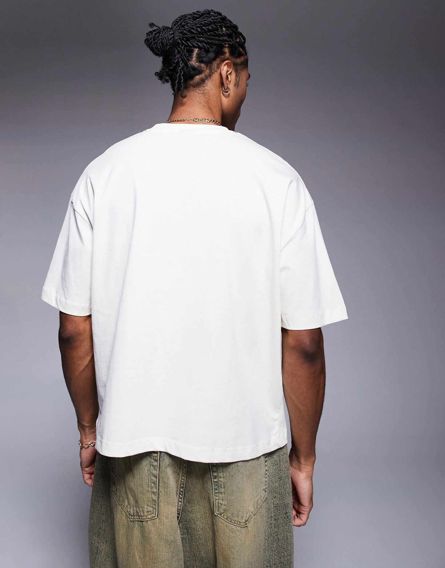 ASOS DESIGN boxy oversized t-shirt with city print in tofu