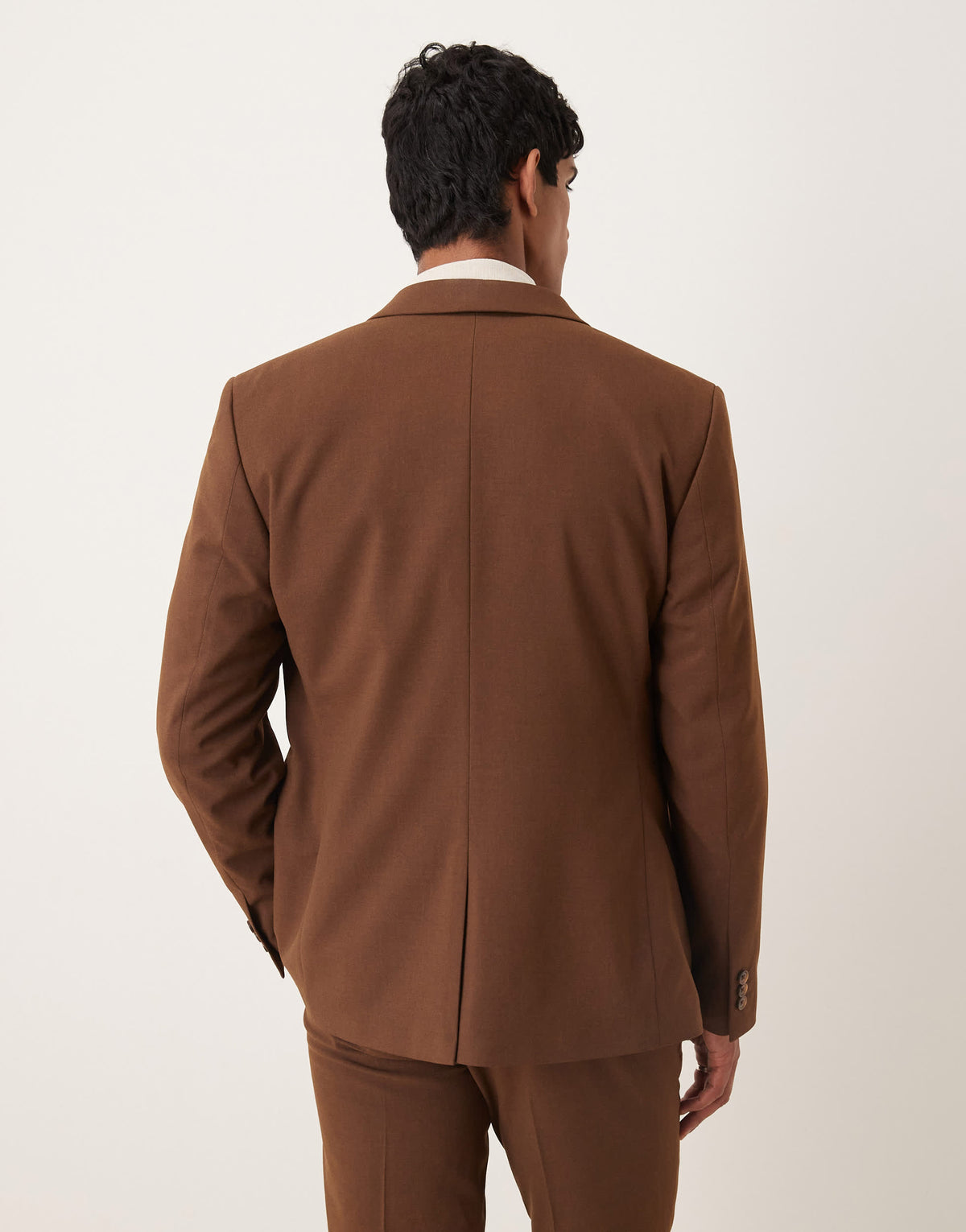 ASOS DESIGN slim suit jacket in brown