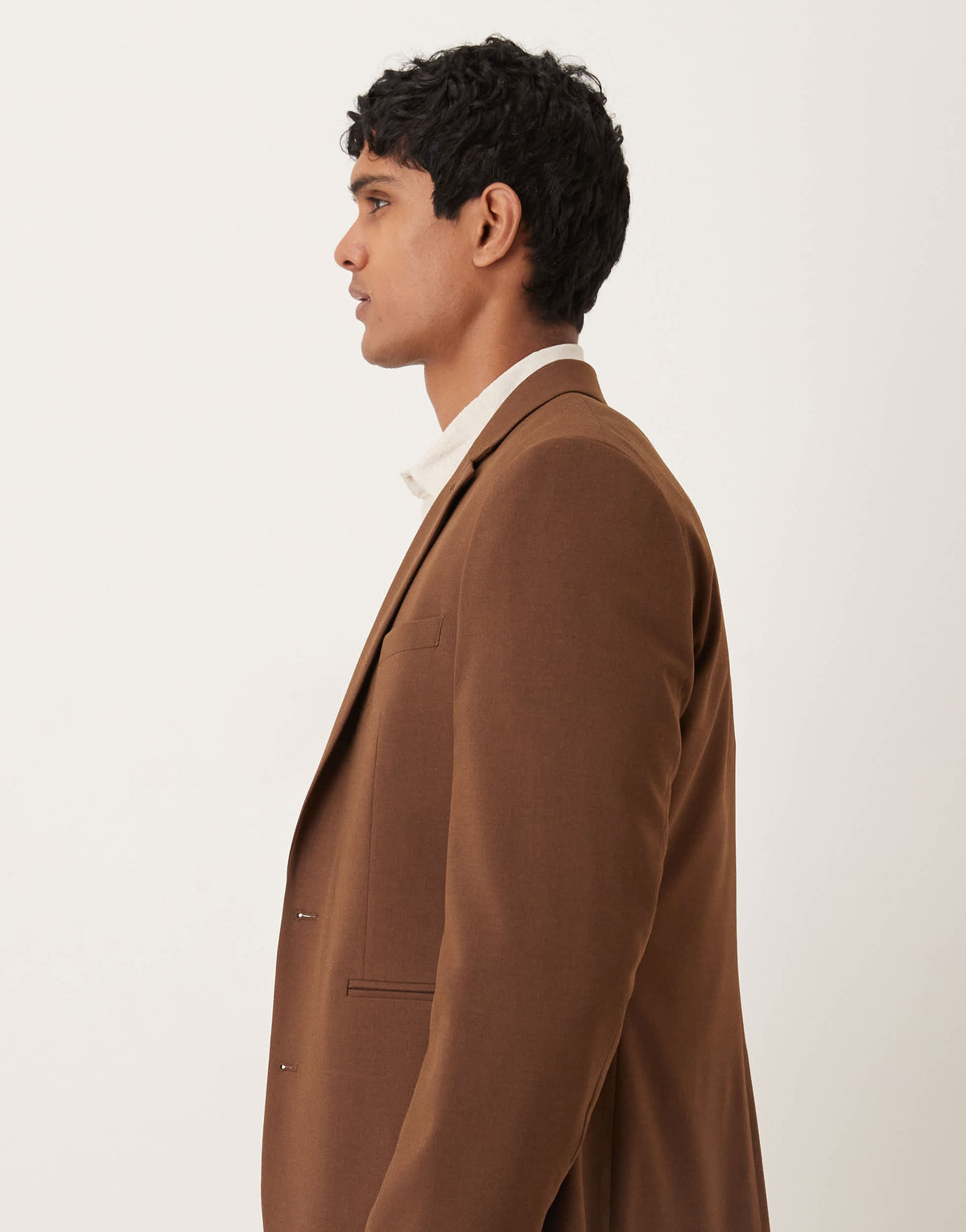 ASOS DESIGN slim suit jacket in brown