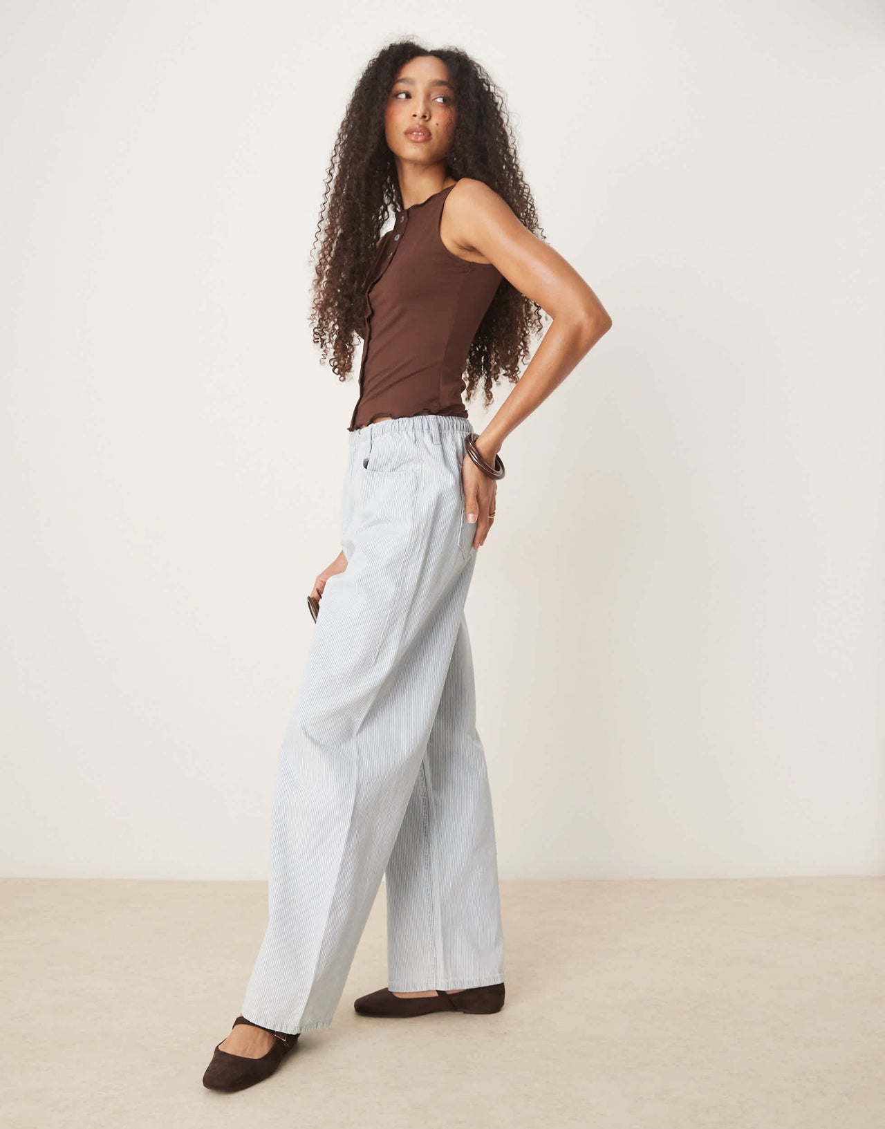 ASOS DESIGN soft cotton touch sleeveless cardigan in chocolate