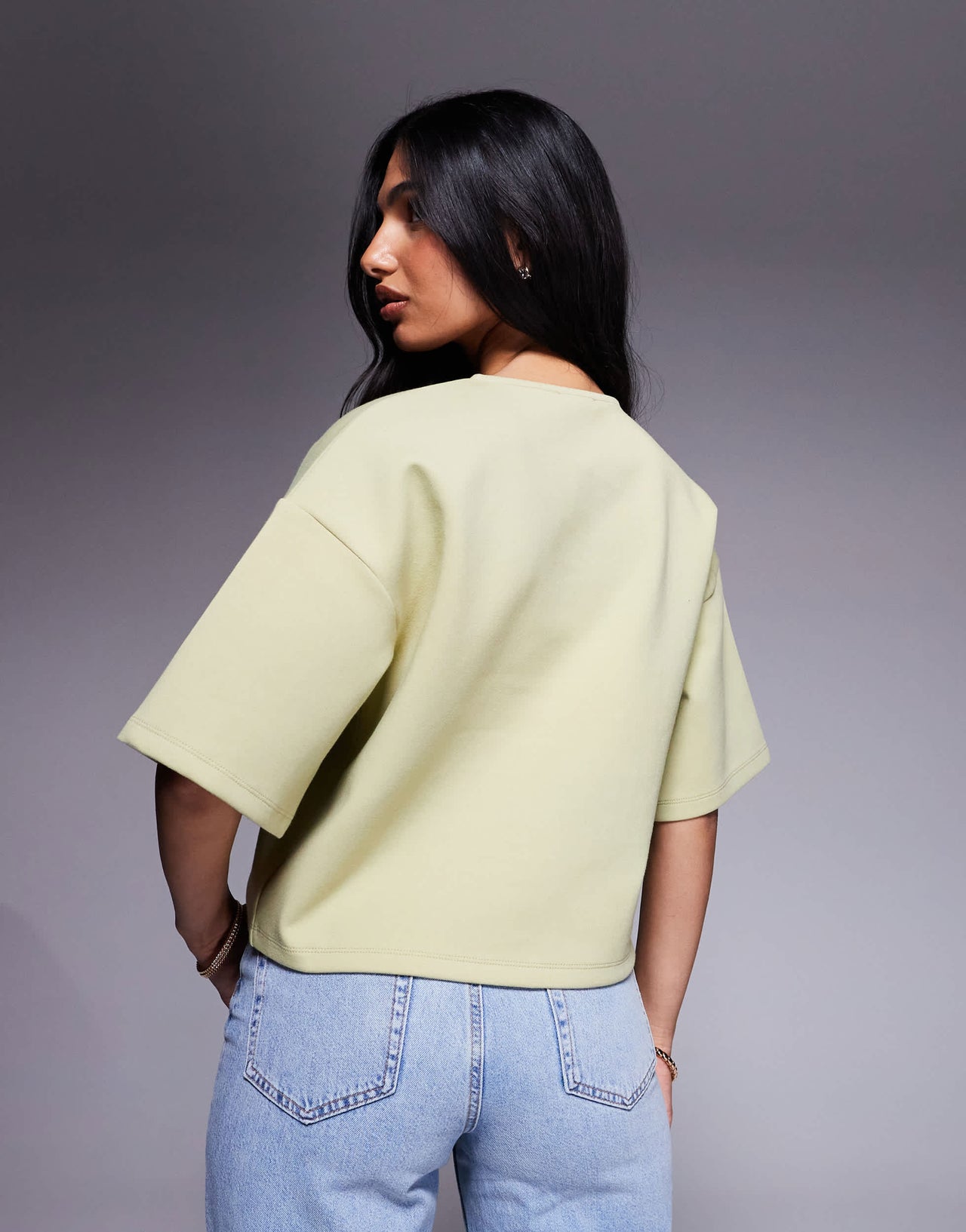 ASOS DESIGN interlock boxy shirt with button through detail in sage