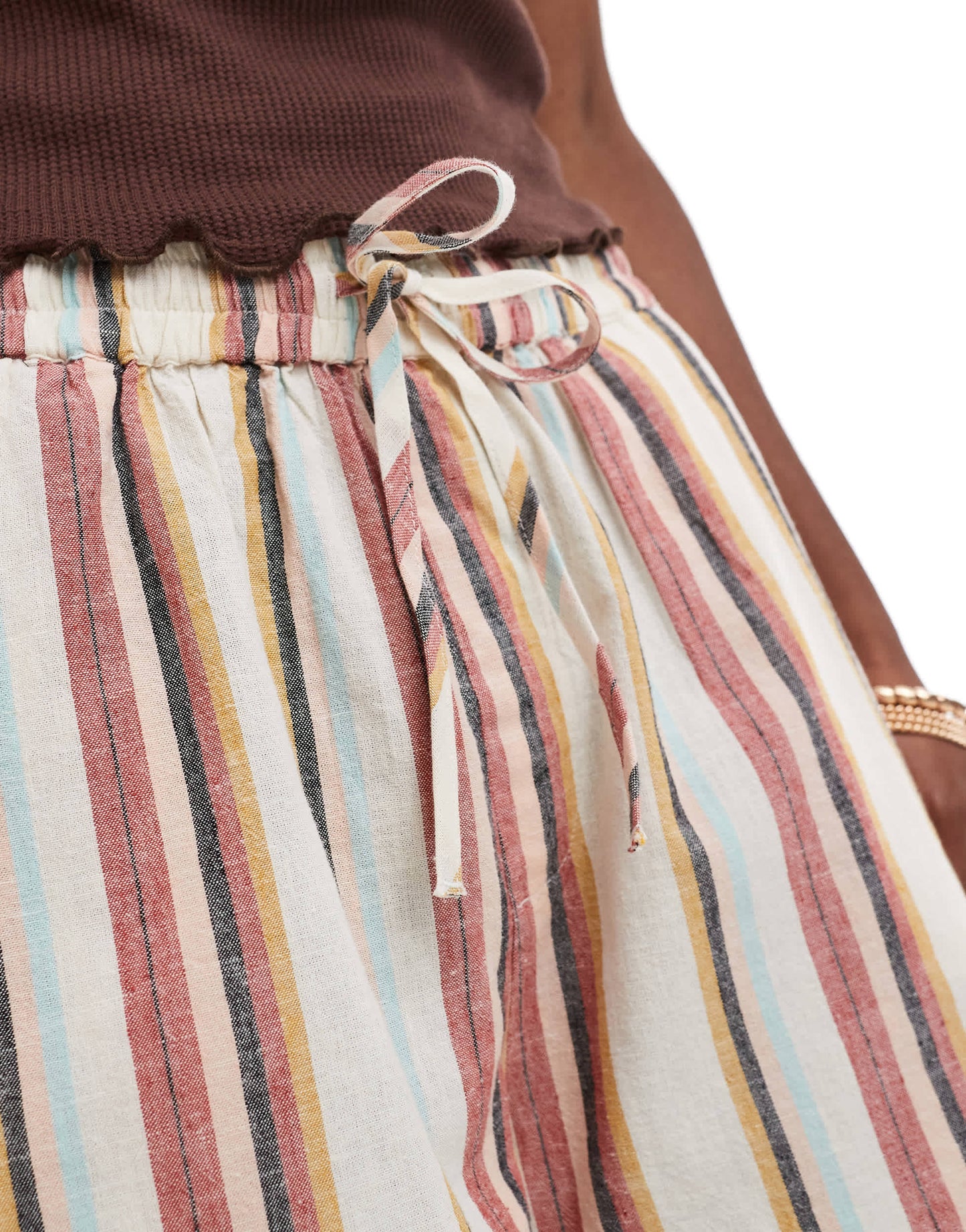 Object drawstring shorts in pastel stripe