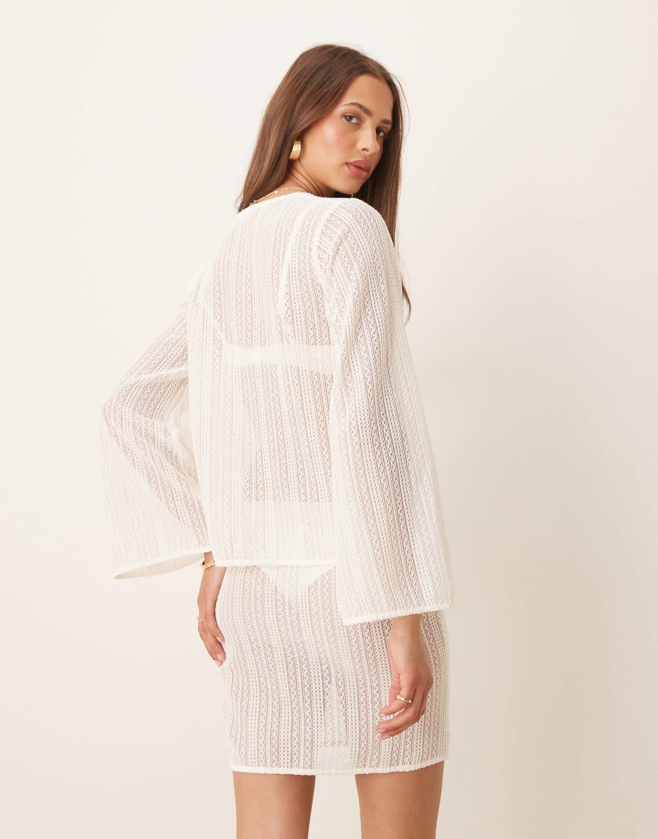 Esmee Exclusive crochet beach top in cream