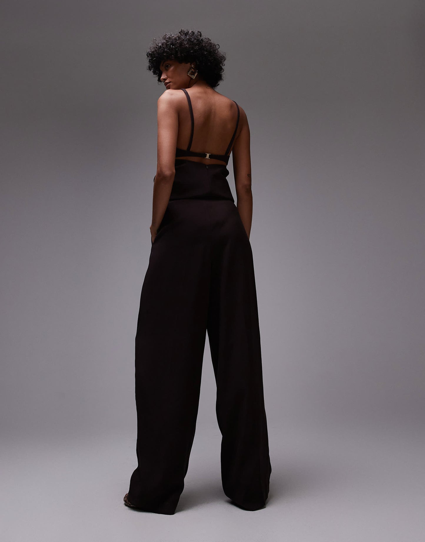 Mango balloon leg tailored trouser co-ord in chocolate