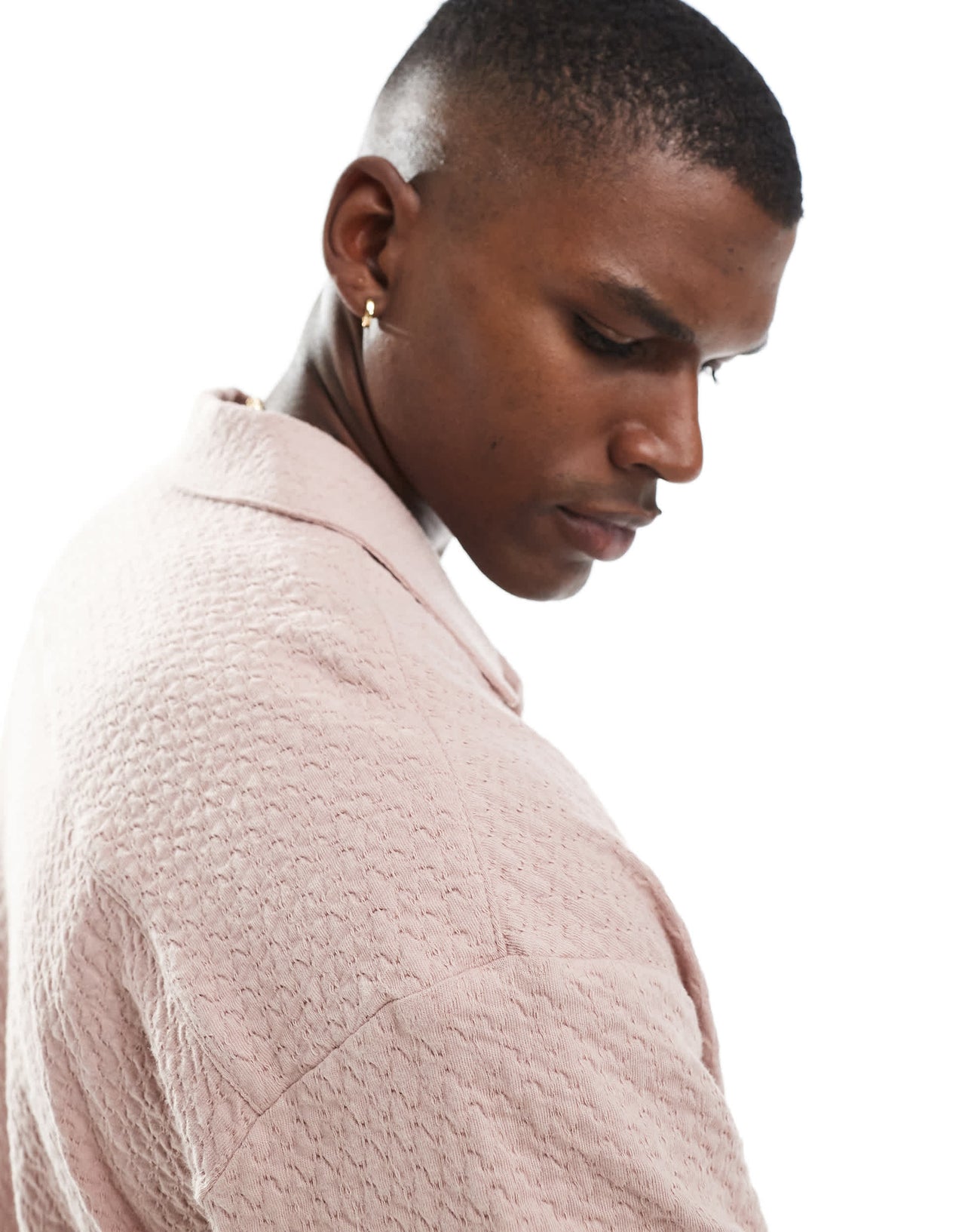 Jack & Jones jacquard short sleeve shirt in pink