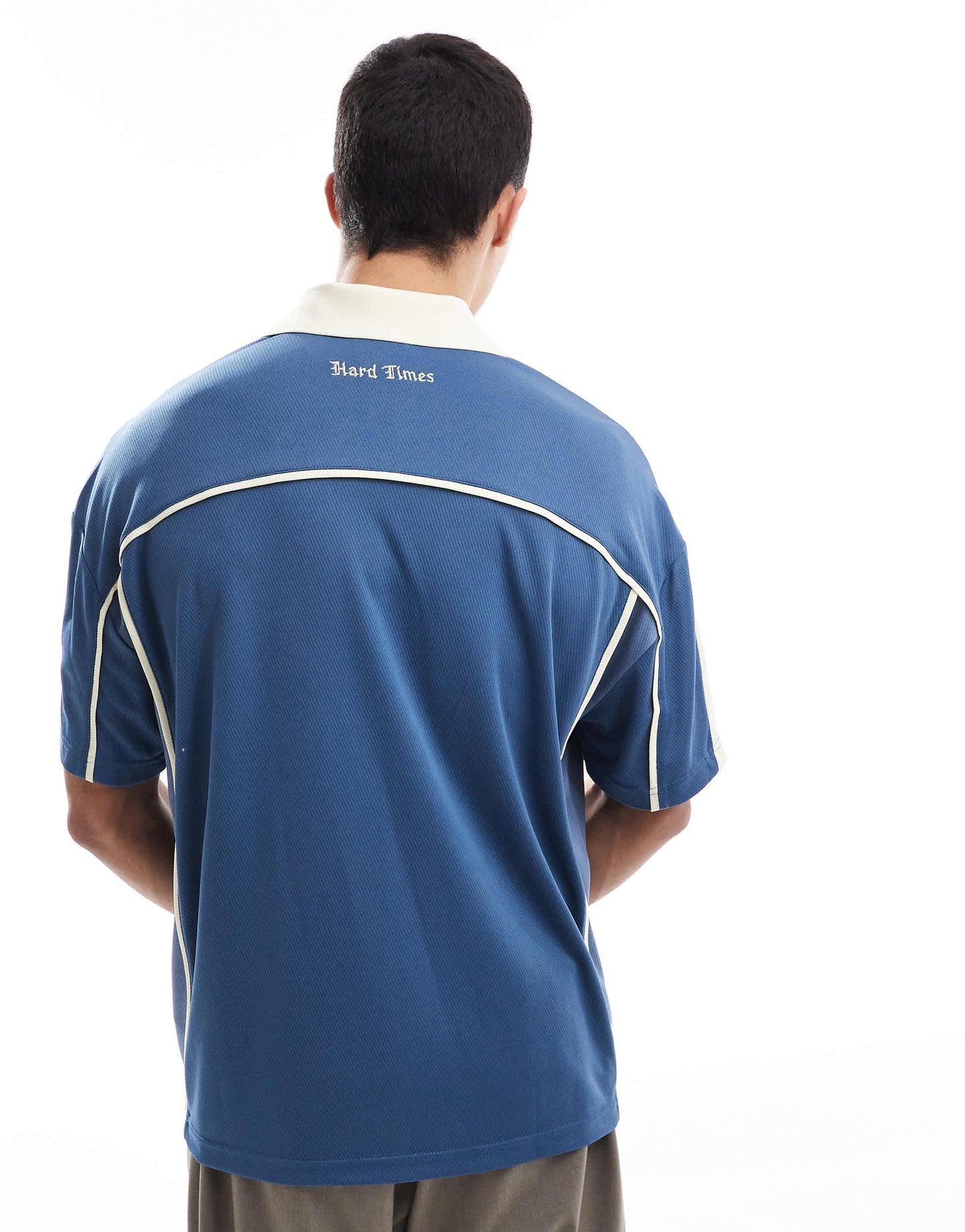Pull&Bear retro regatta sport polo in blue