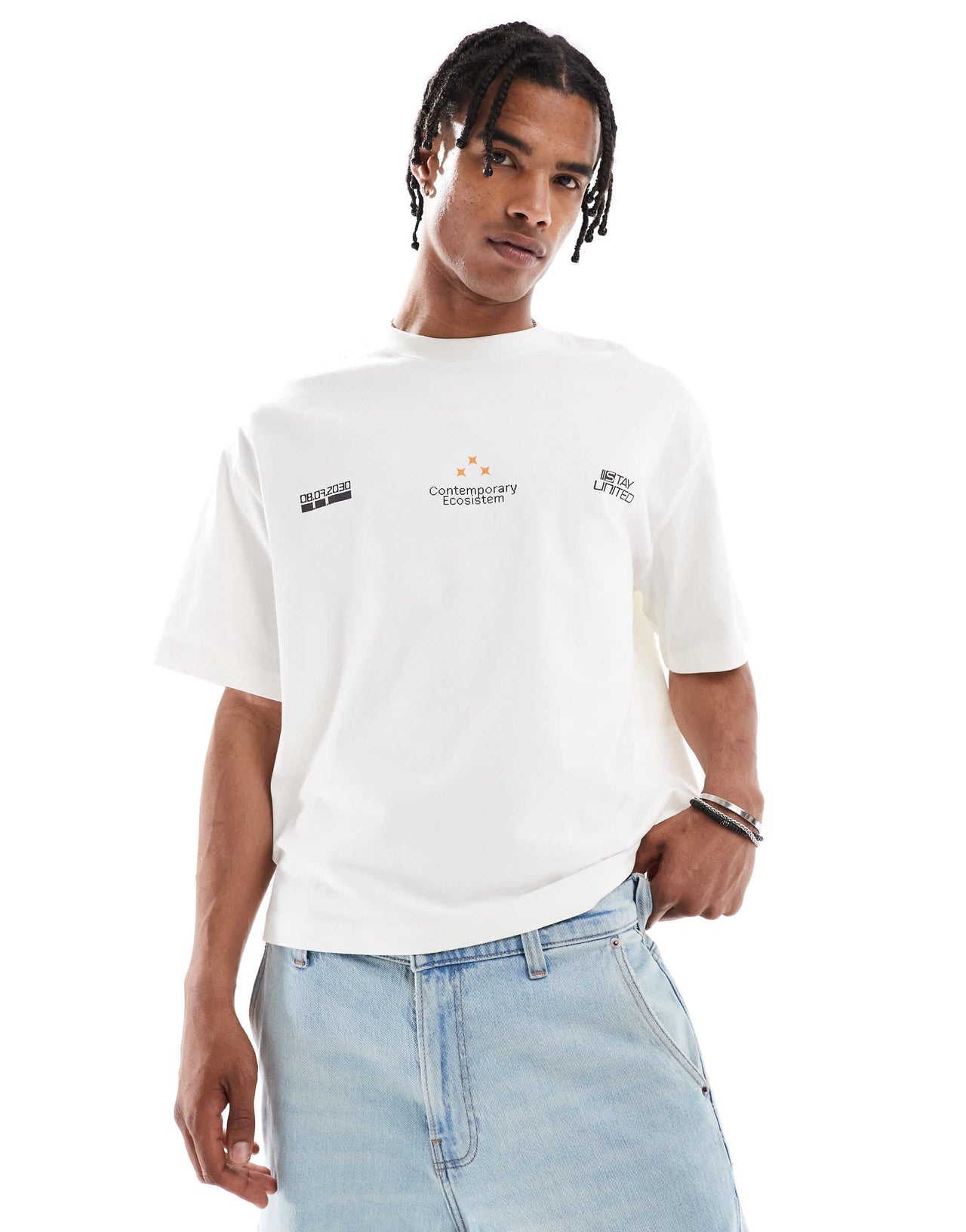 Pull&Bear 'Future Release' back graphic in white