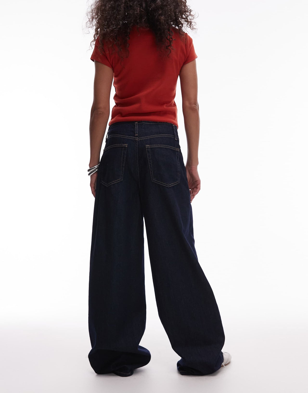 Mango Maddy raw waistband low waisted jean in dark blue