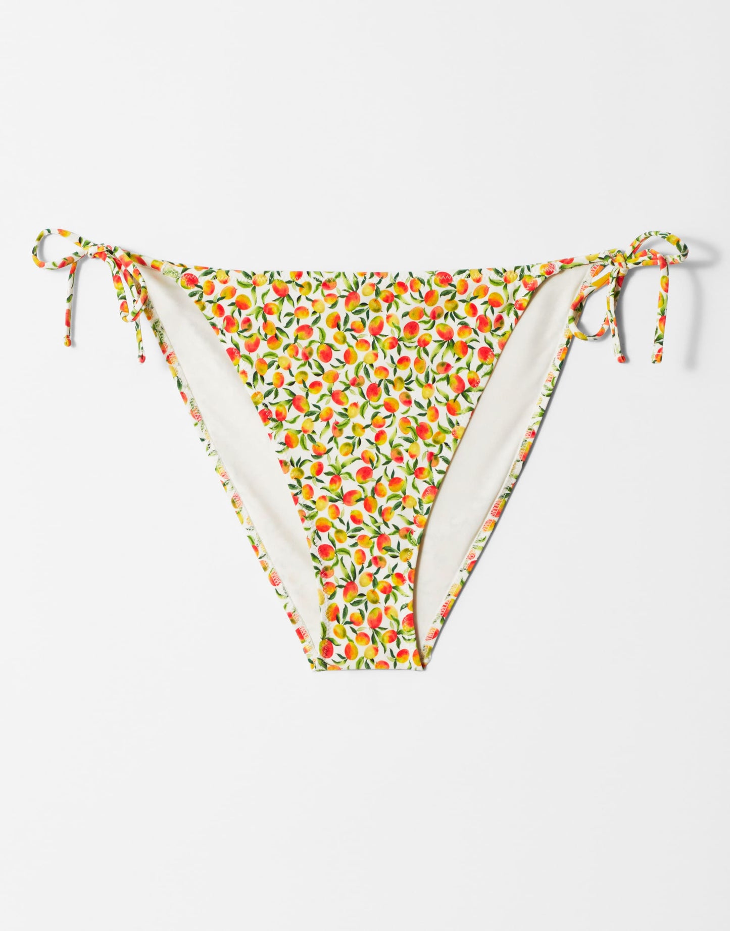 & Other Stories side tie bikini bottom in yellow disty flower print