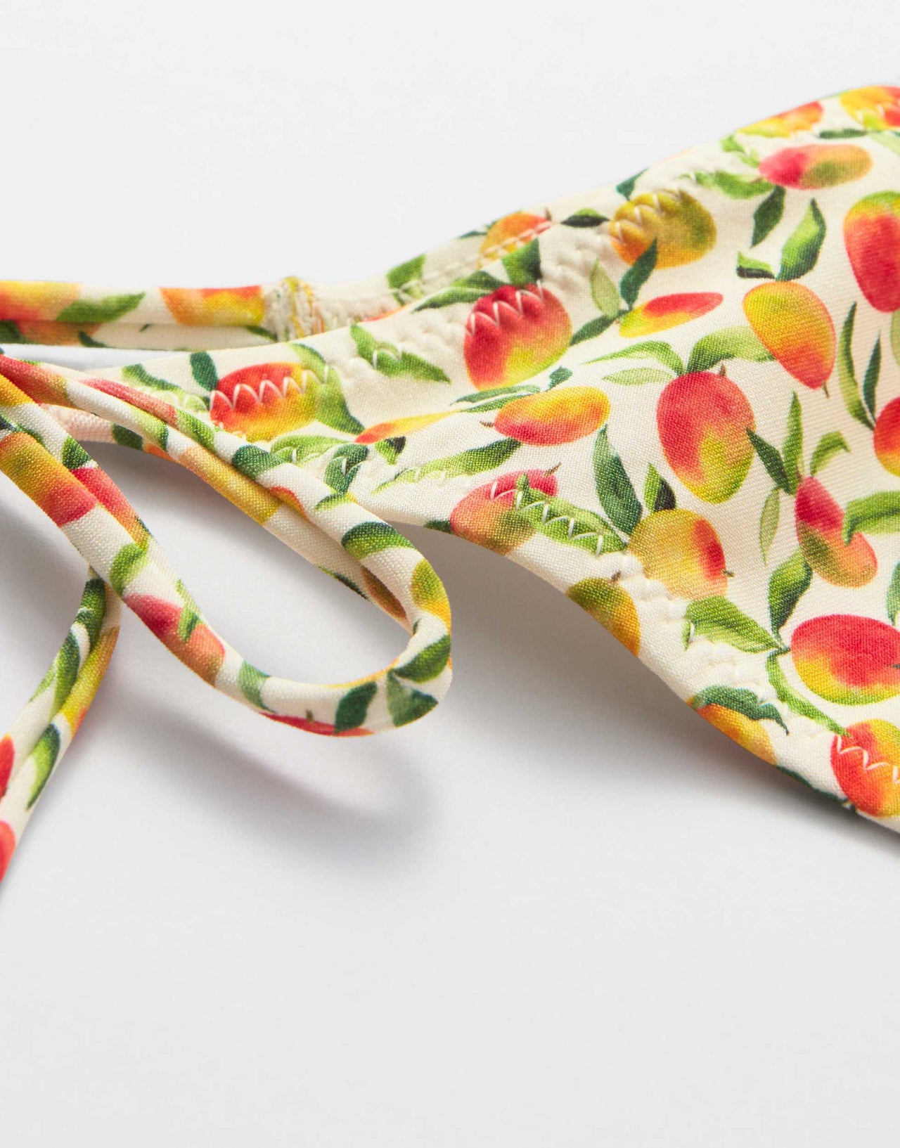 & Other Stories triangle tie up bikini top with removeable padding in yellow disty flower print
