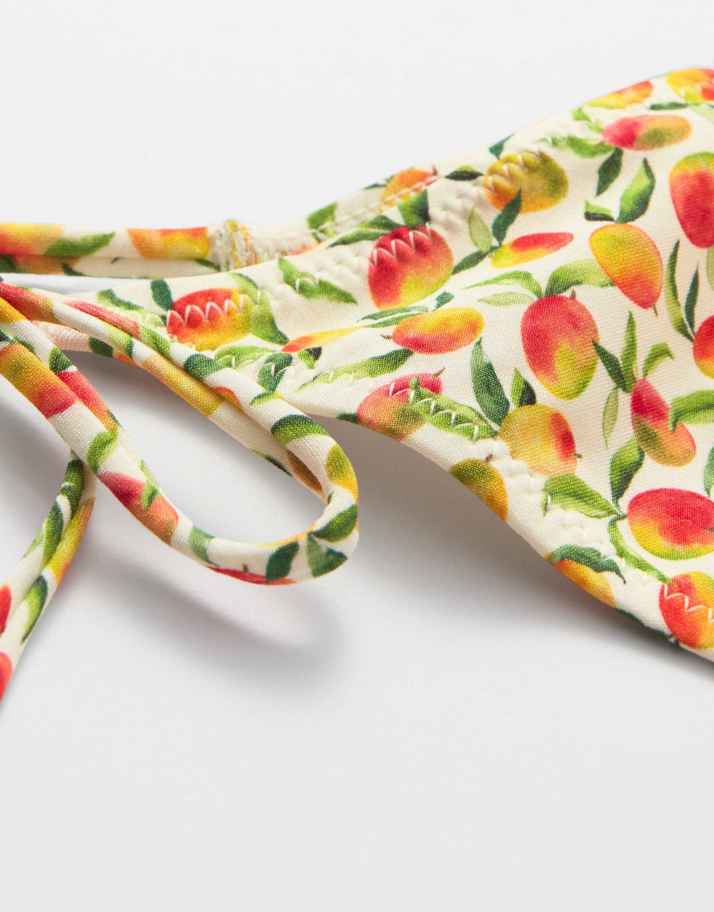 & Other Stories triangle tie up bikini top with removeable padding in yellow disty flower print