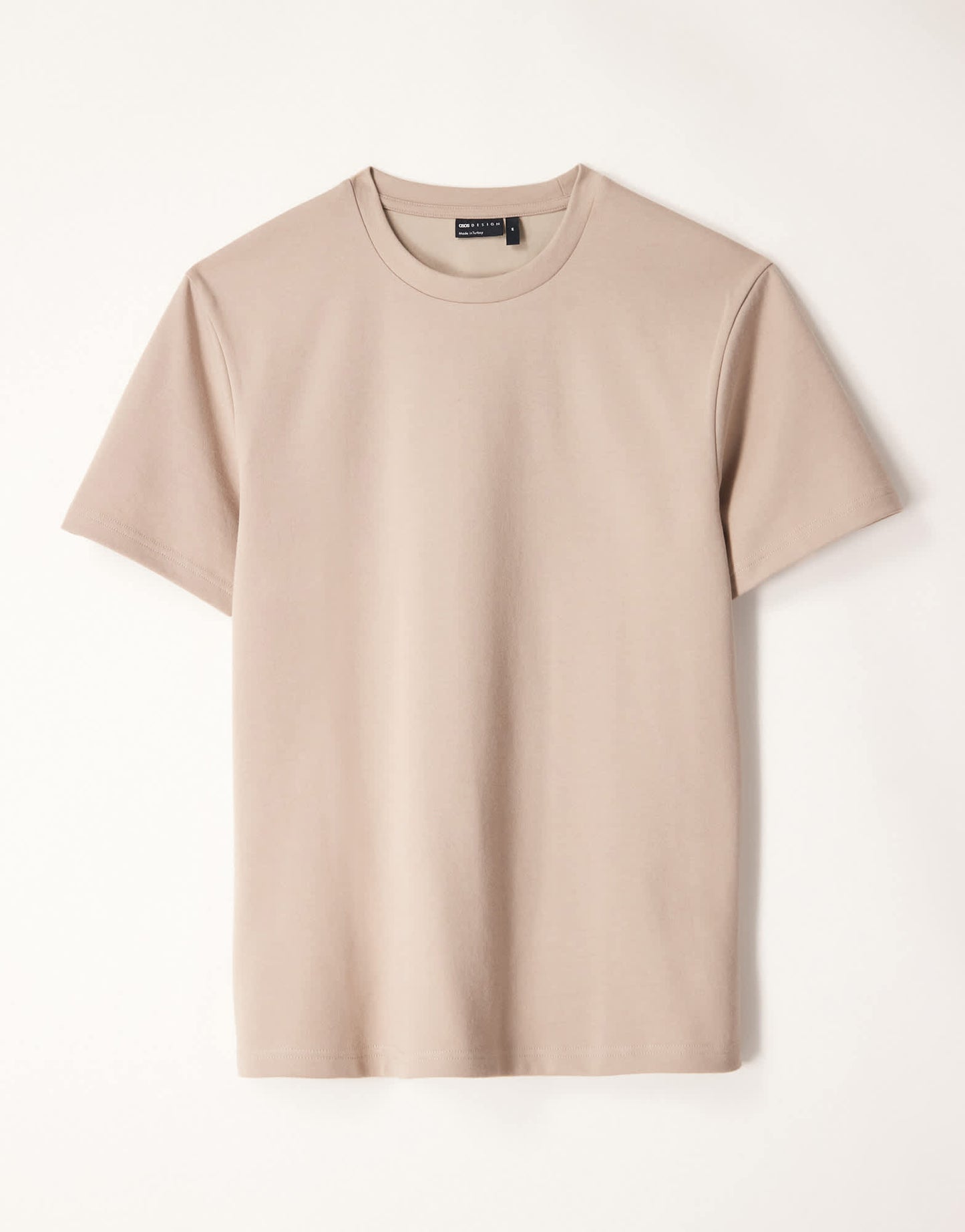ASOS DESIGN heavyweight crew neck t-shirt in stone soft touch
