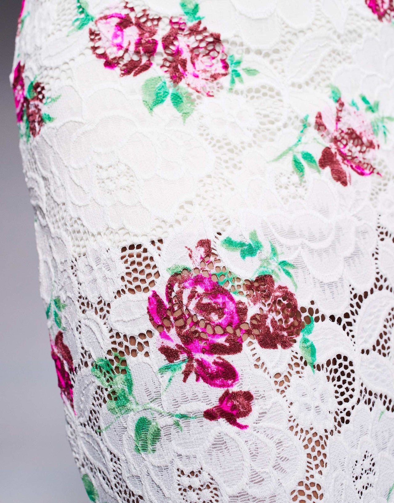 AFRM crochet lace maxi skirt co-ord in rose floral