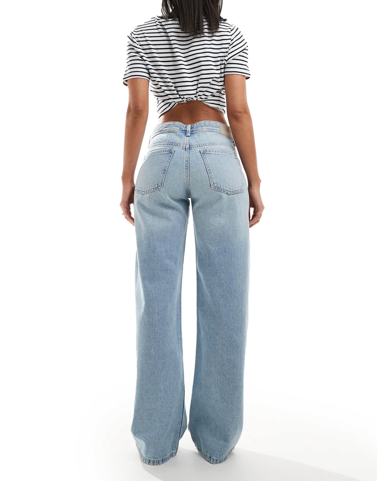 Pull&Bear low rise straight leg jean in light blue