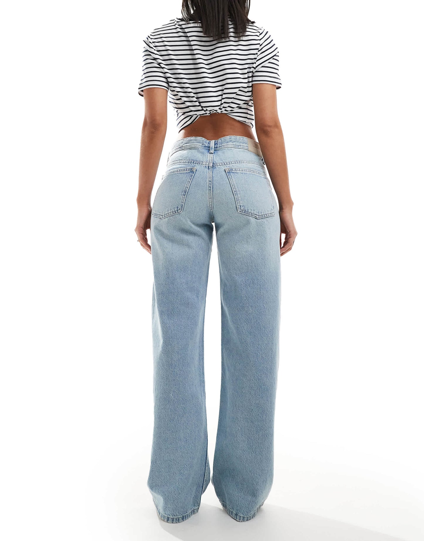 Pull&Bear low rise straight leg jean in light blue