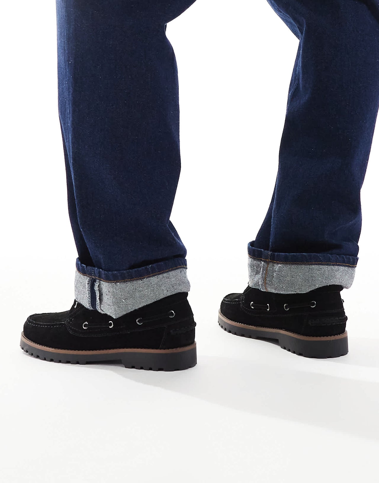 Jack & Jones suede boat shoe in black