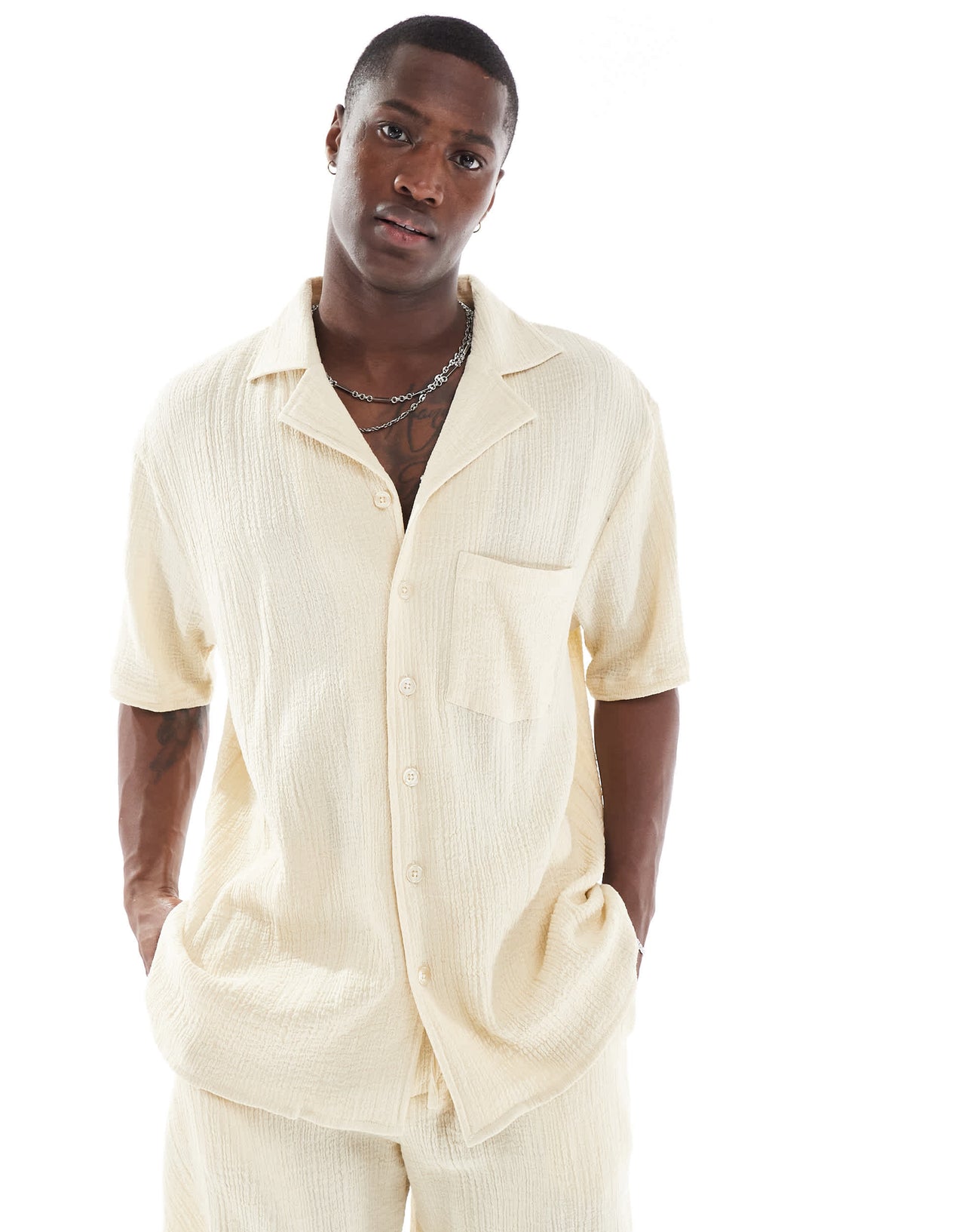 Sol Beach soft touch beach shirt in cream