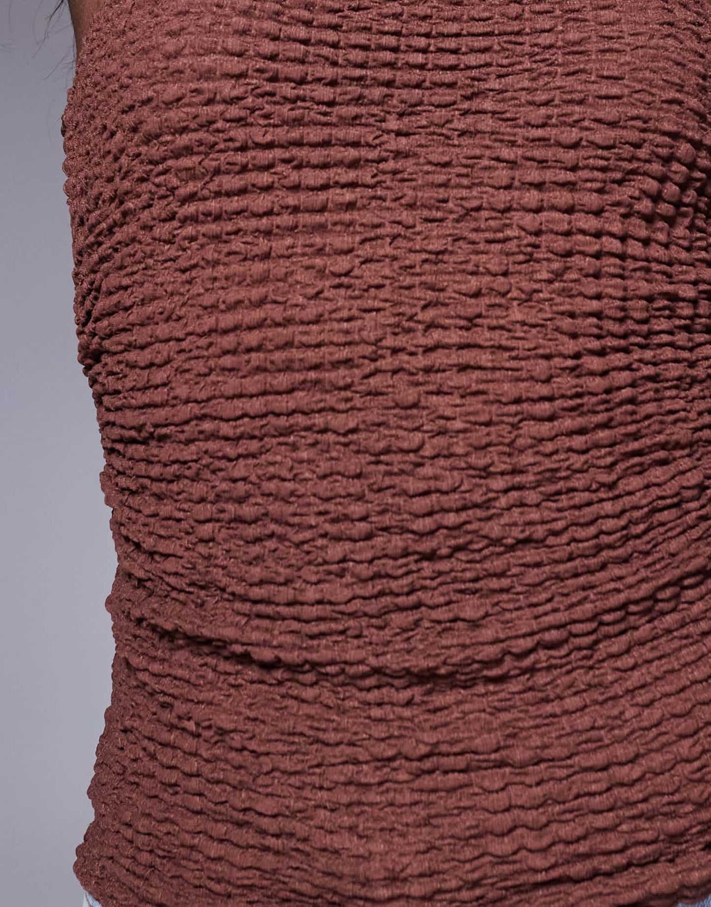ASOS DESIGN textured longline bandeau in brown