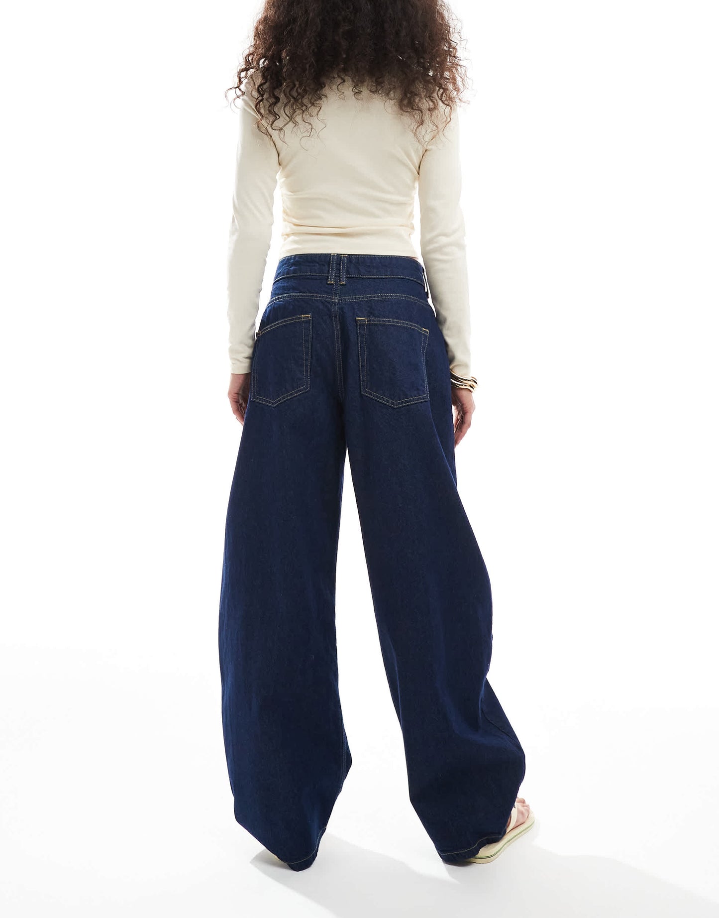 ASOS DESIGN high waisted barrel leg jean in rinse