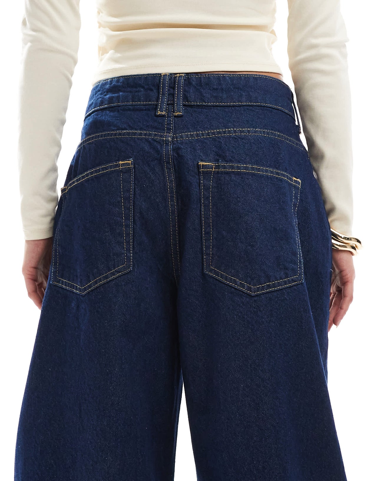 ASOS DESIGN high waisted barrel leg jean in rinse