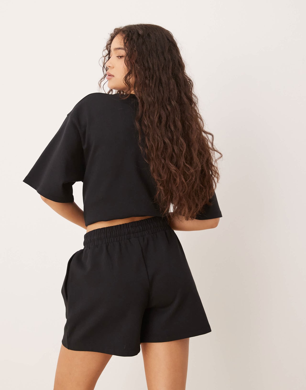 ASOS DESIGN co-ord interlock short in black