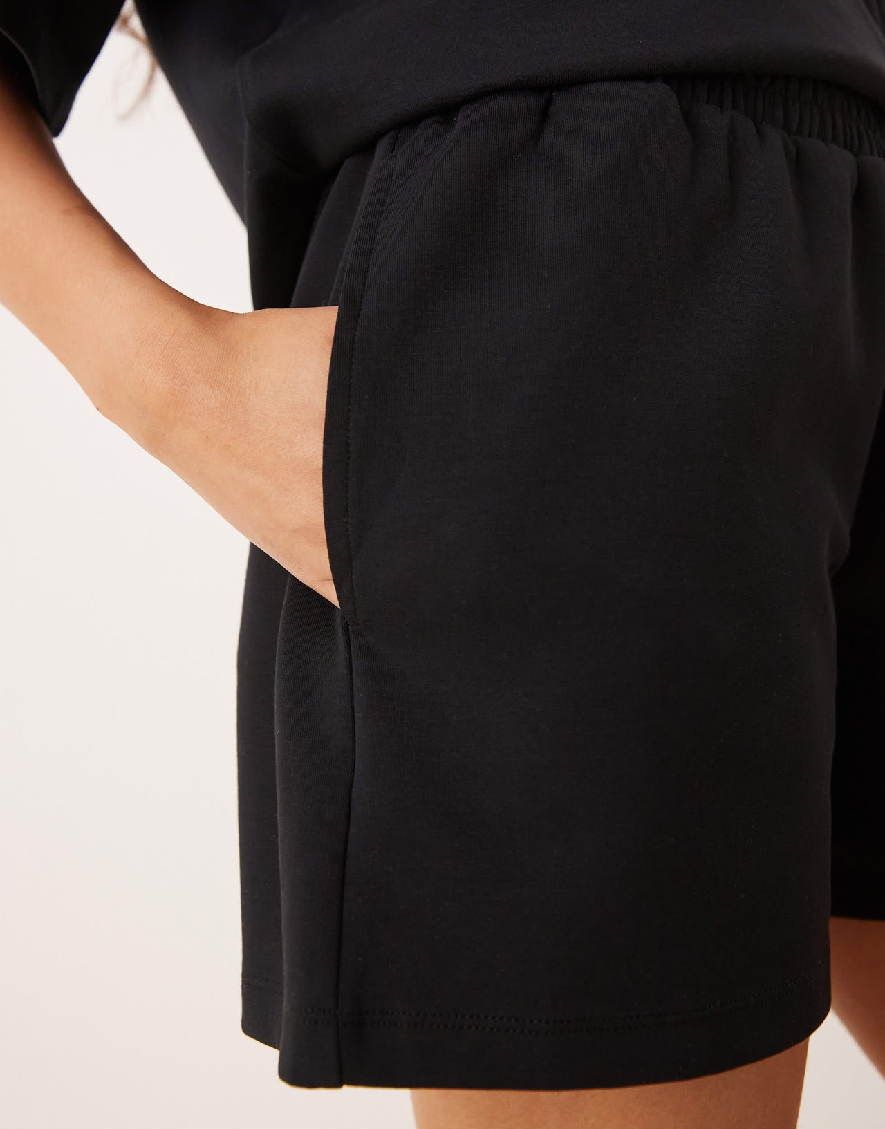ASOS DESIGN co-ord interlock short in black