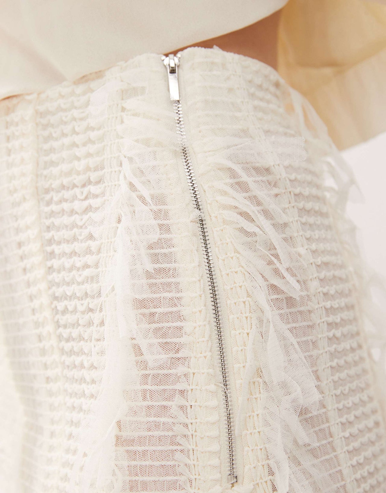 Amy Lynn Calla textured side split maxi skirt co-ord in ivory