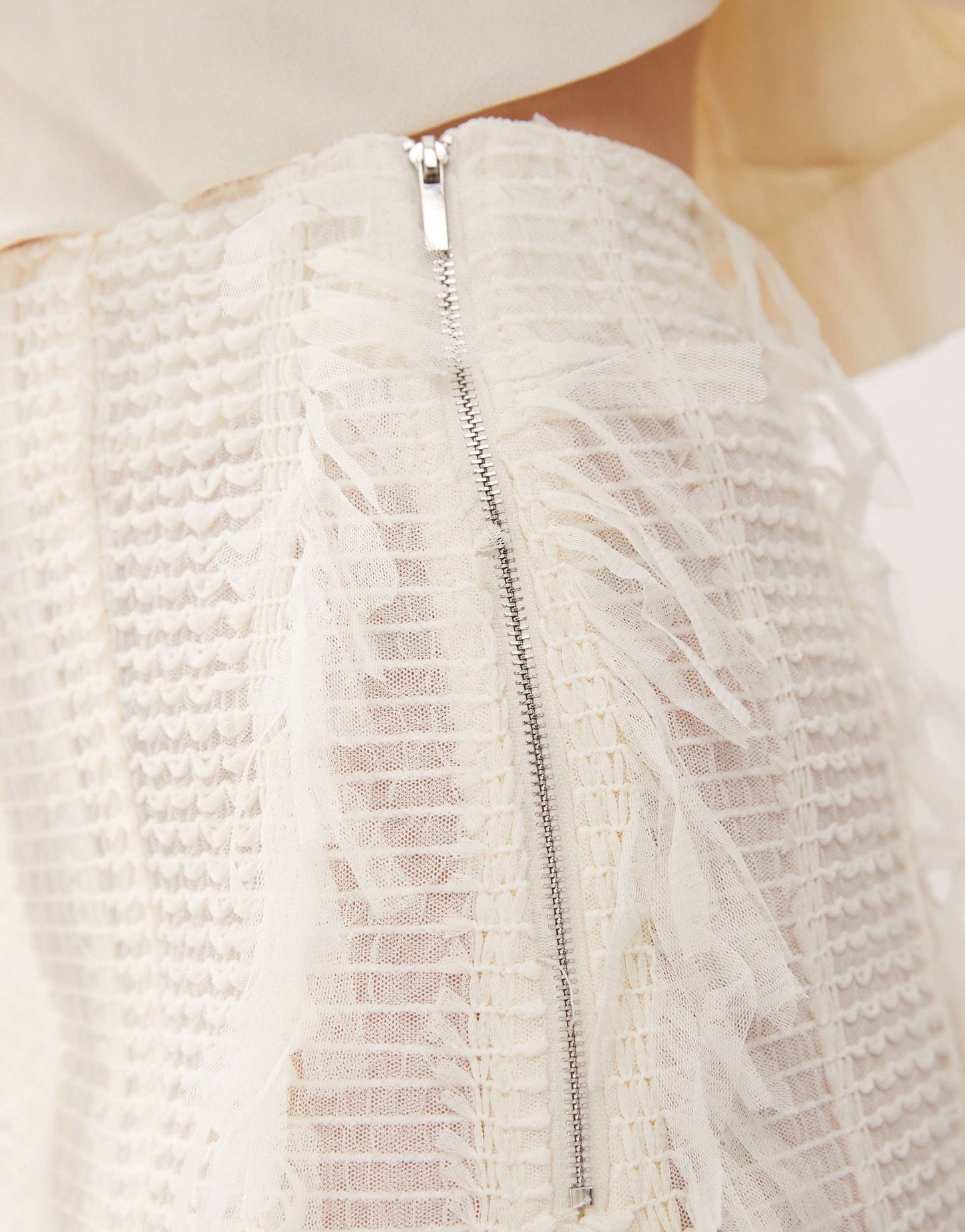 Amy Lynn Calla textured side split maxi skirt co-ord in ivory