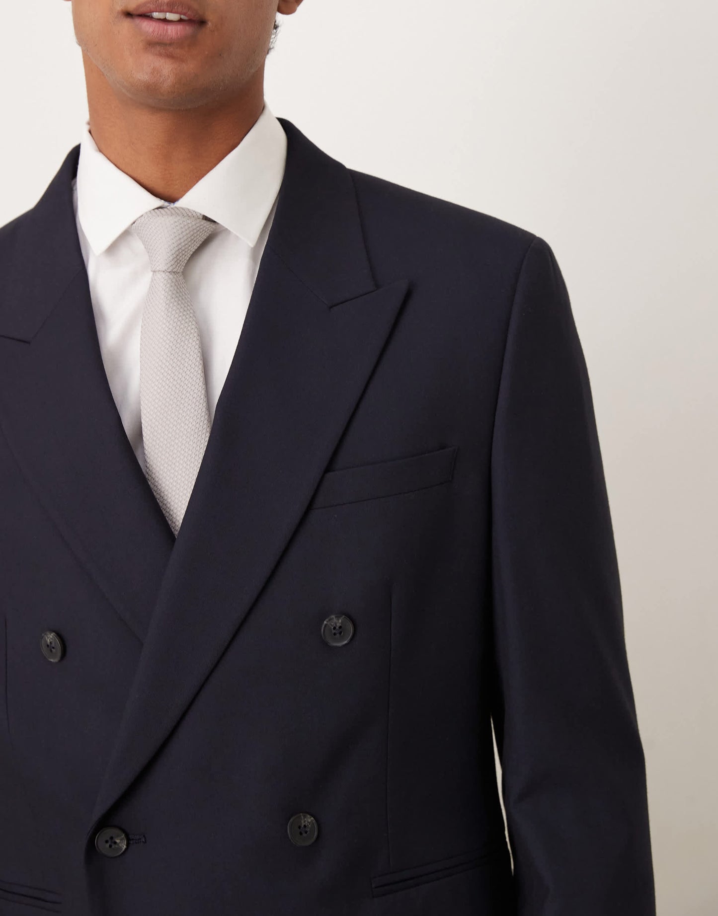 ASOS DESIGN double breasted regular jacket in navy