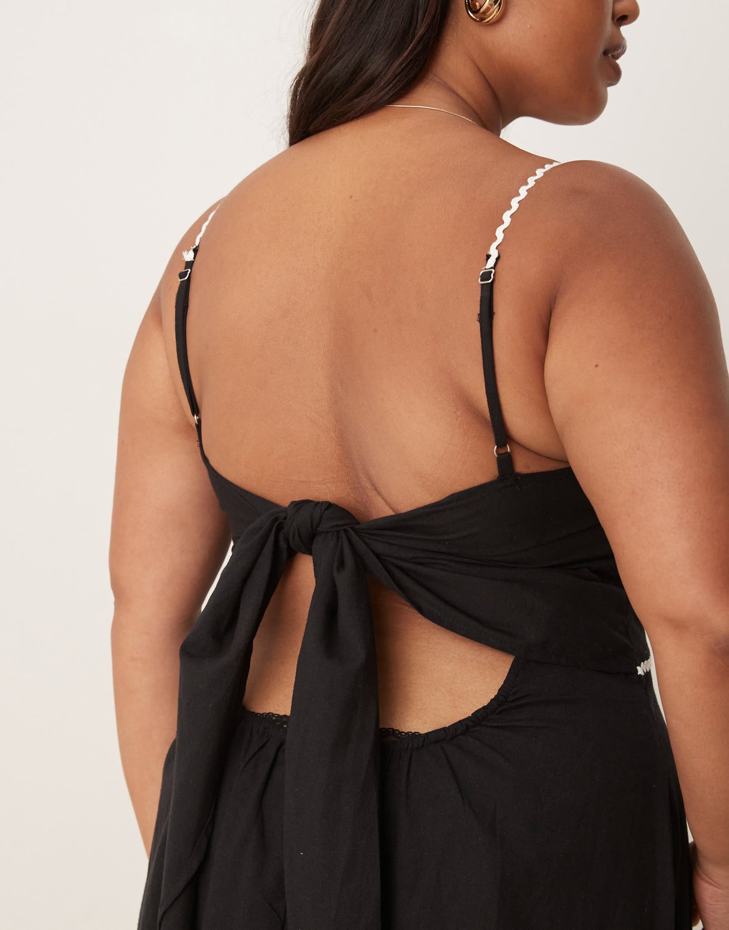 Esmee Curve Exclusive ric rac maxi beach dress in black and white